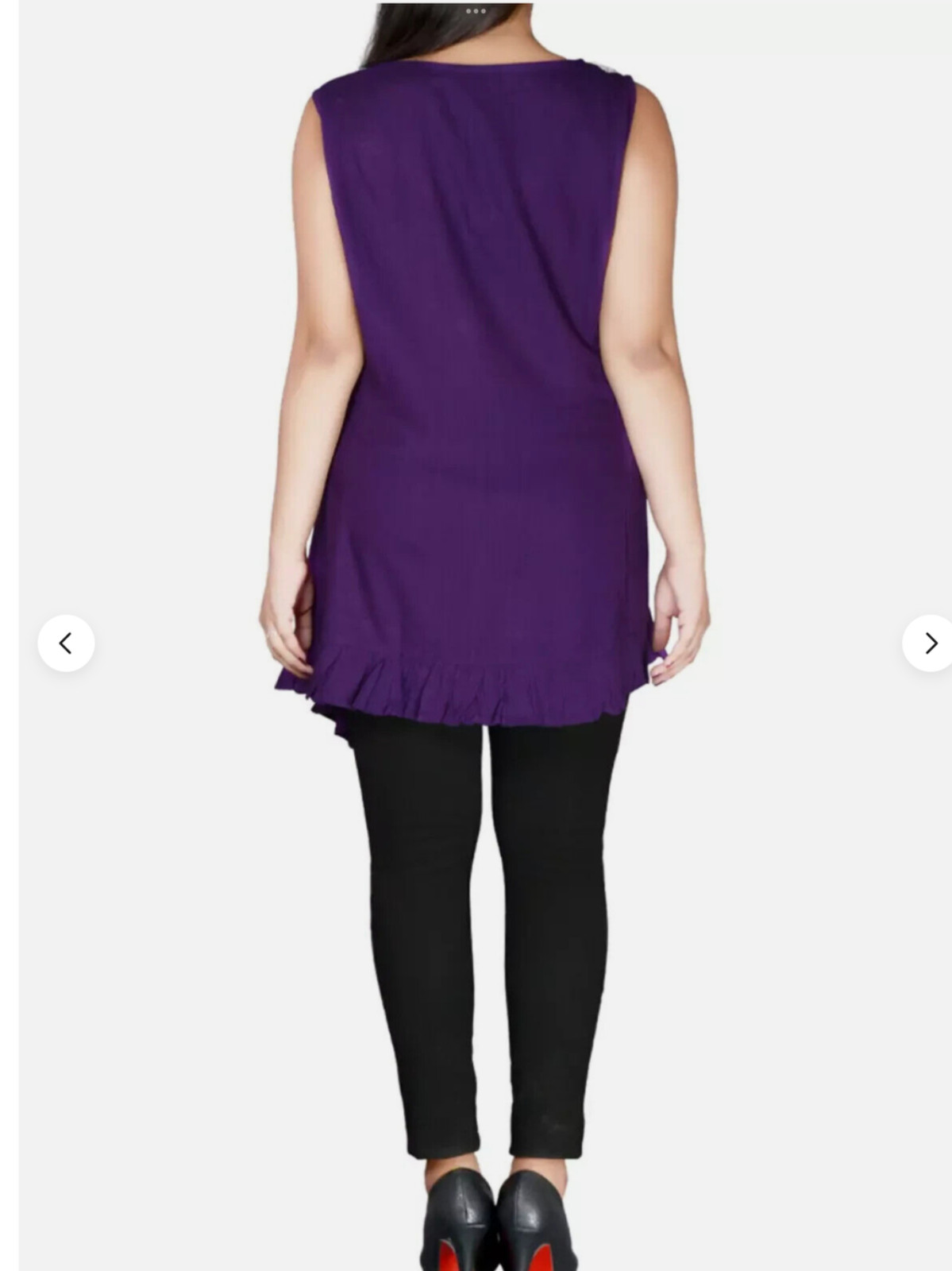 EAON Plus Purple Long TUNIC TOP Crochet Plus Size 18 20 22 24 26 28 30 32 34 36