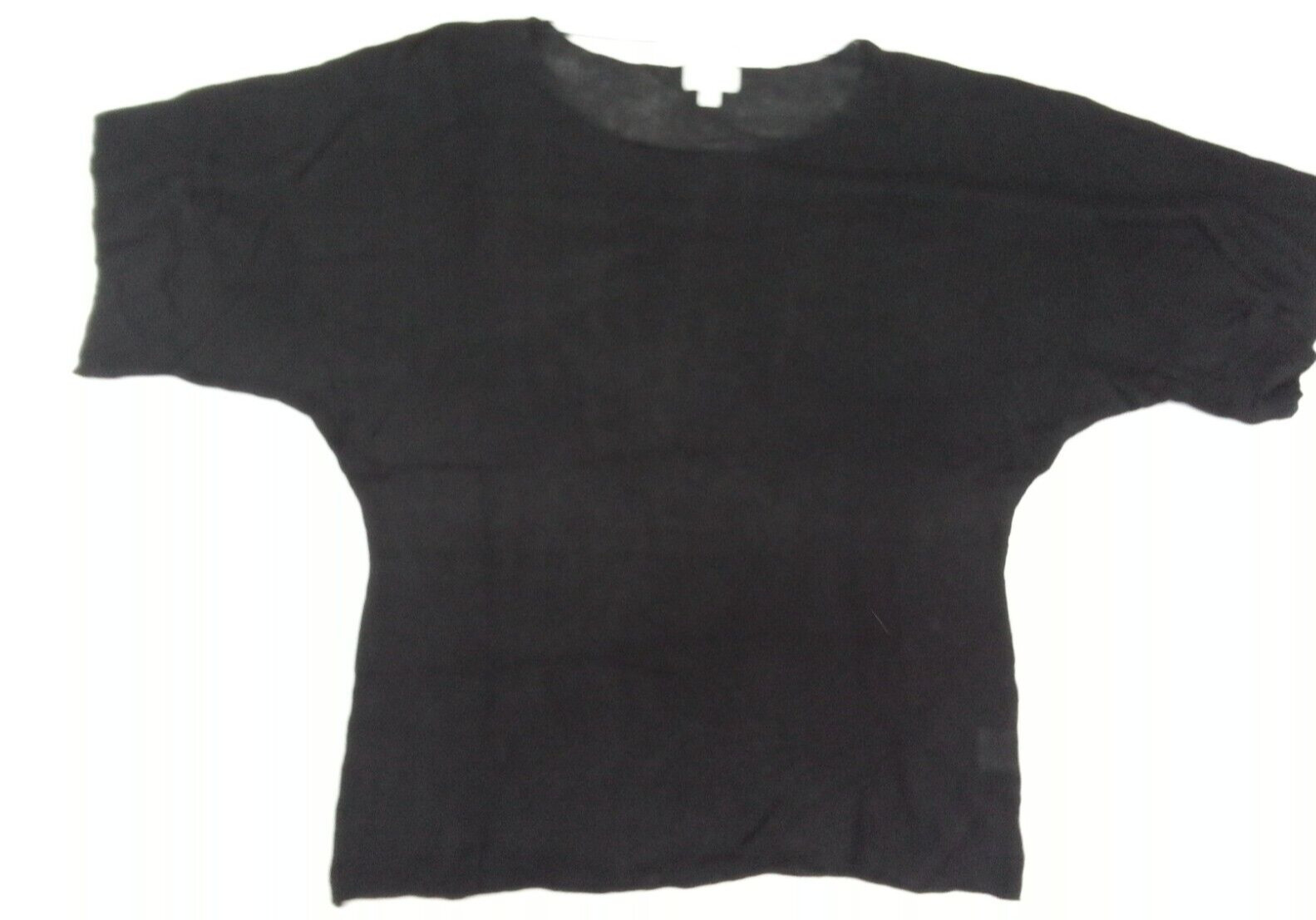 Cantoo Top XL / 2XL Black Knit Short Sleeve Semi Sheer