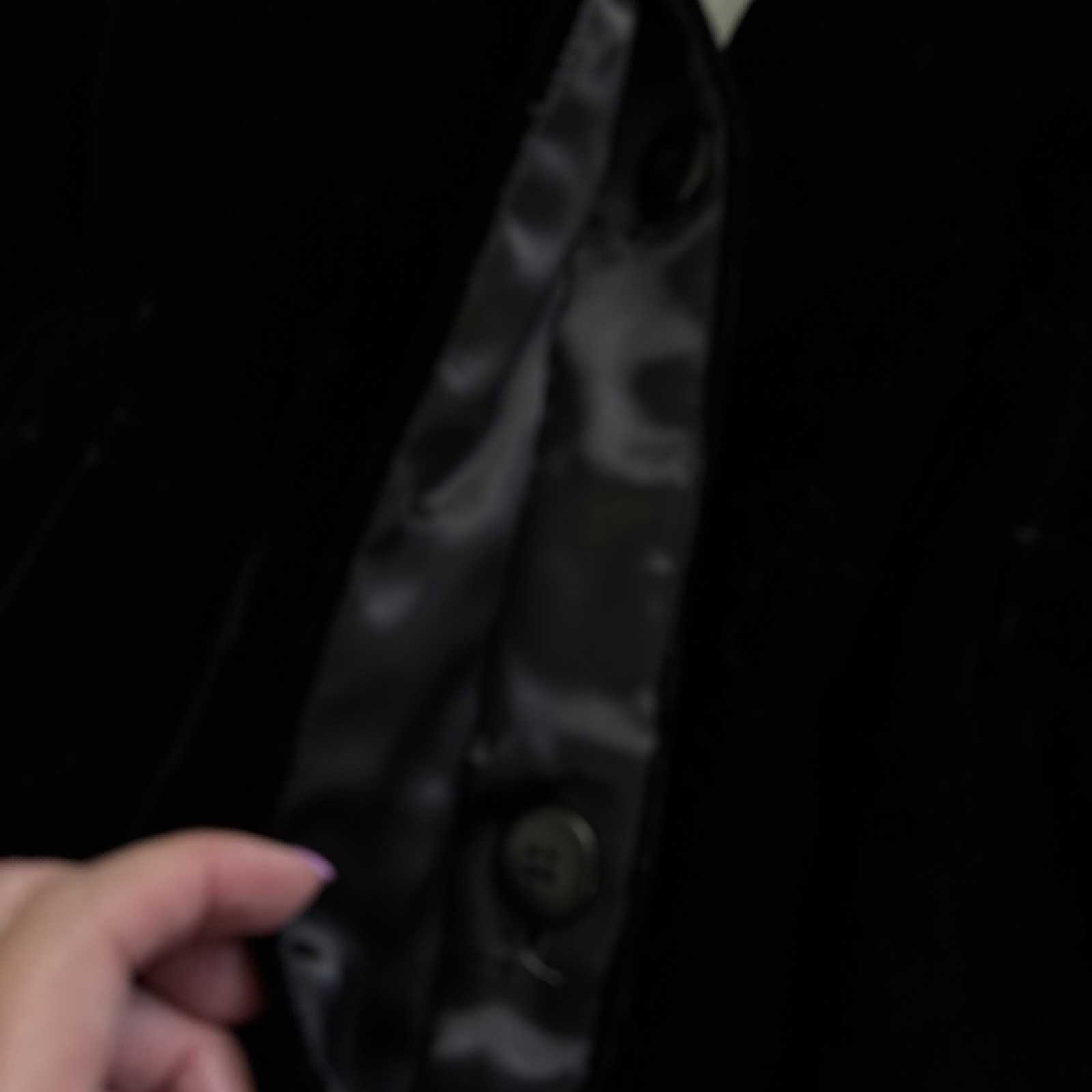 Vintage Krizia Italy Black Velvet Blazer Floral Applique Evening Jacket 44 8/10