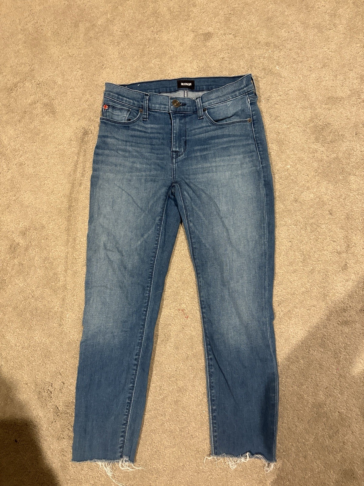 Hudson Women’s Skinny Jeans Slim Fit Blue Medium Wash Mid Rise 5-Pocket