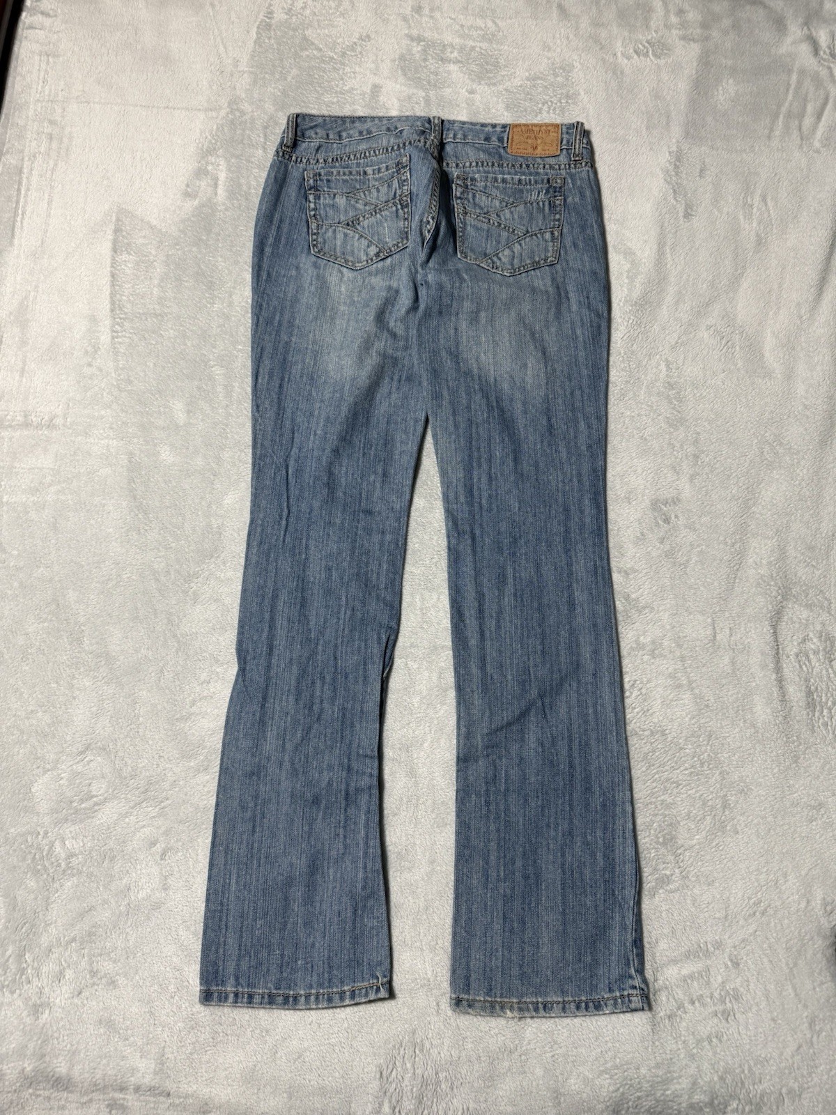 Amethyst Jeans Womens 9 Blue Bootcut Low Rise Medium Wash Distressed Style 30×31