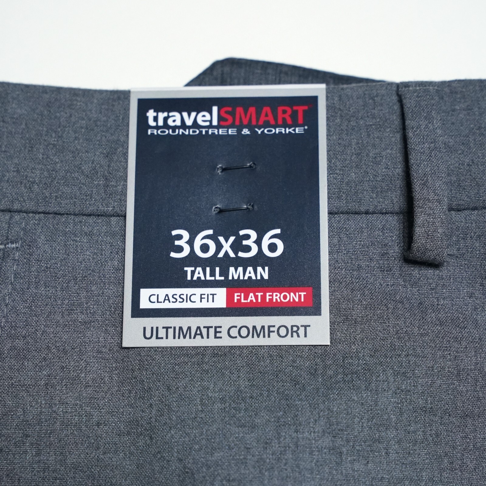 Roundtree & Yorke TravelSmart Pants LT 36″x36″ Tall Gray Easy Care Comfort NWT