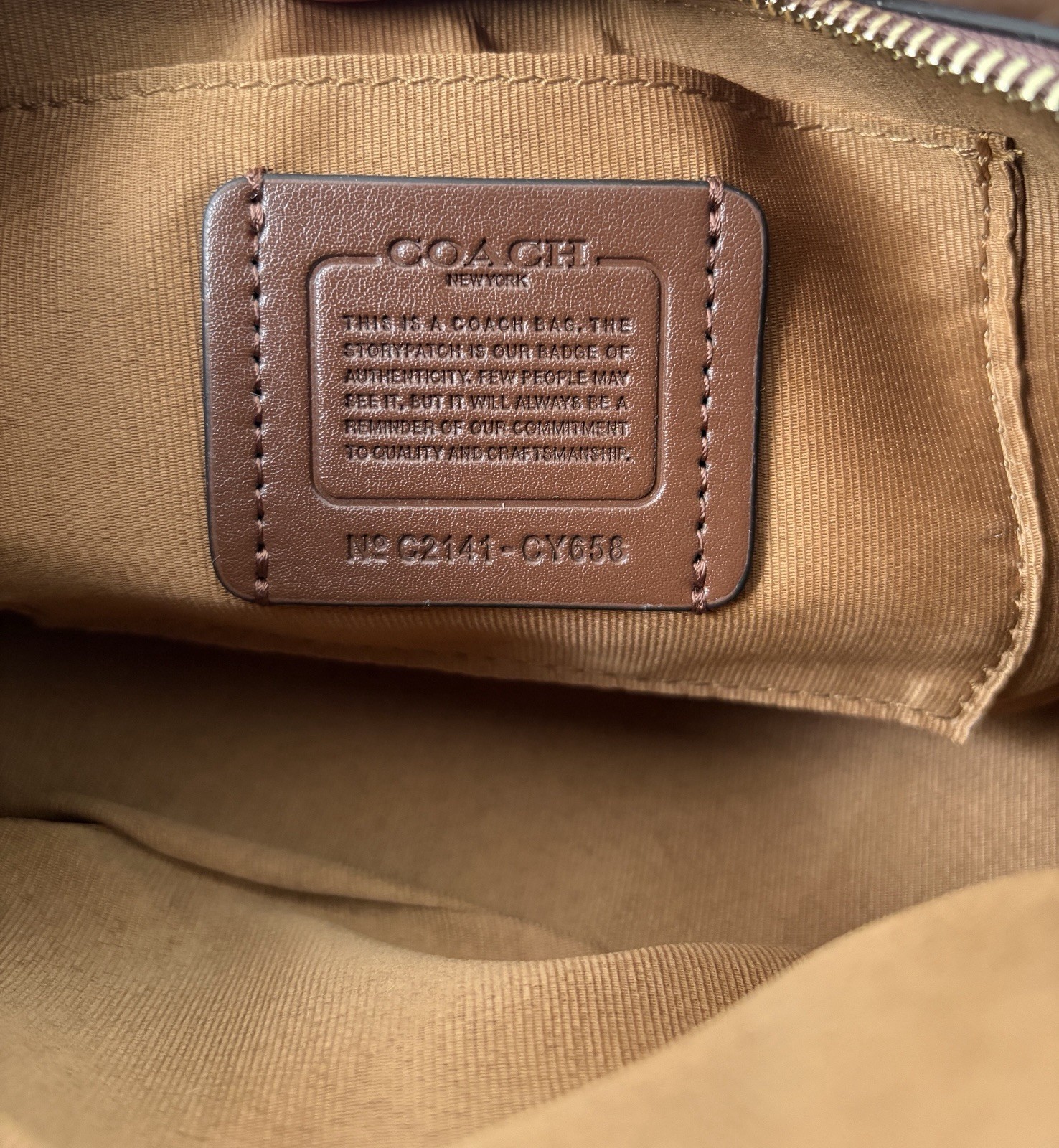 COACH Ashton Baguette Bag In Signature Canvas Tan/Natural CY658 NEW