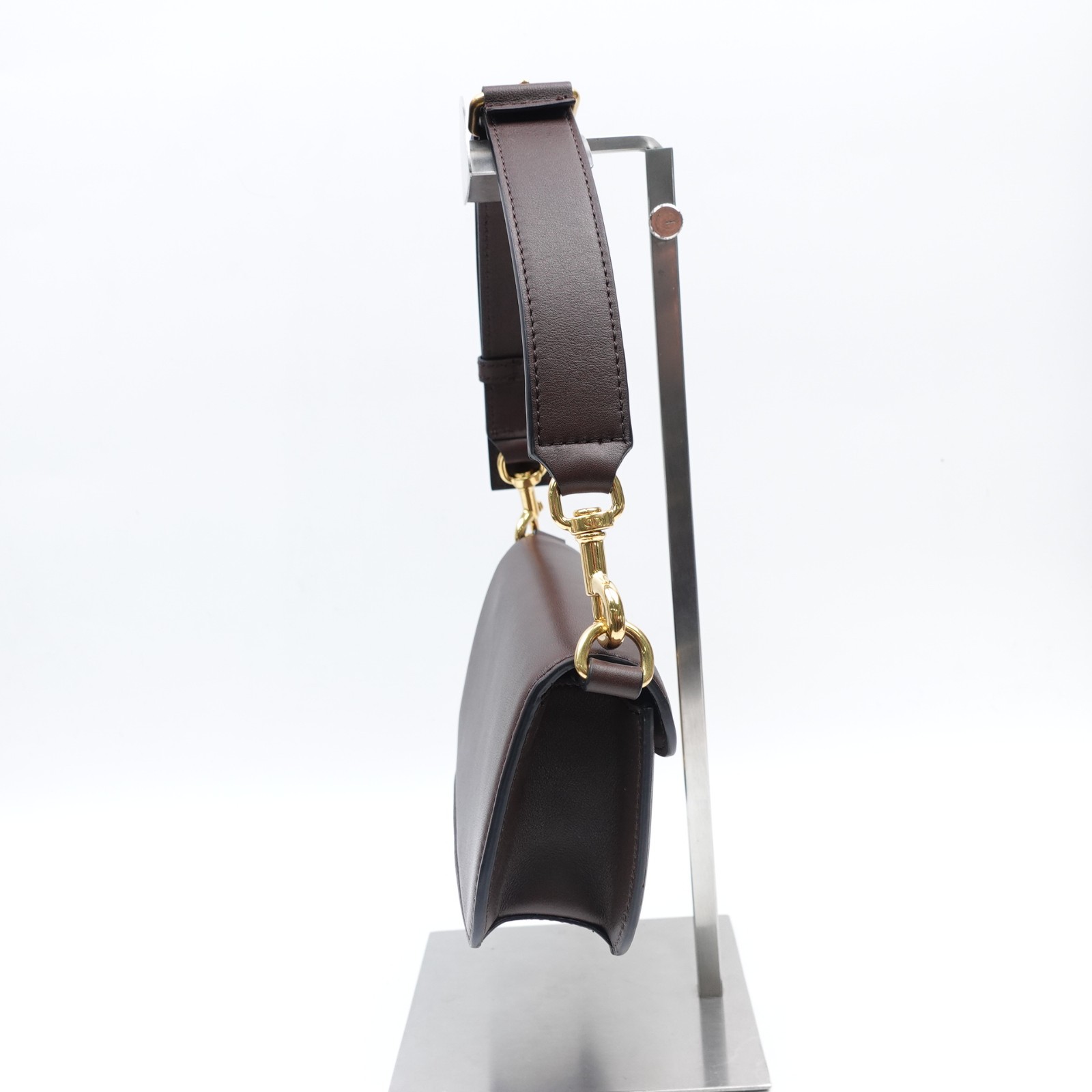 Valentino Super Vee Coffee Leather Shoulder Bag T10336919