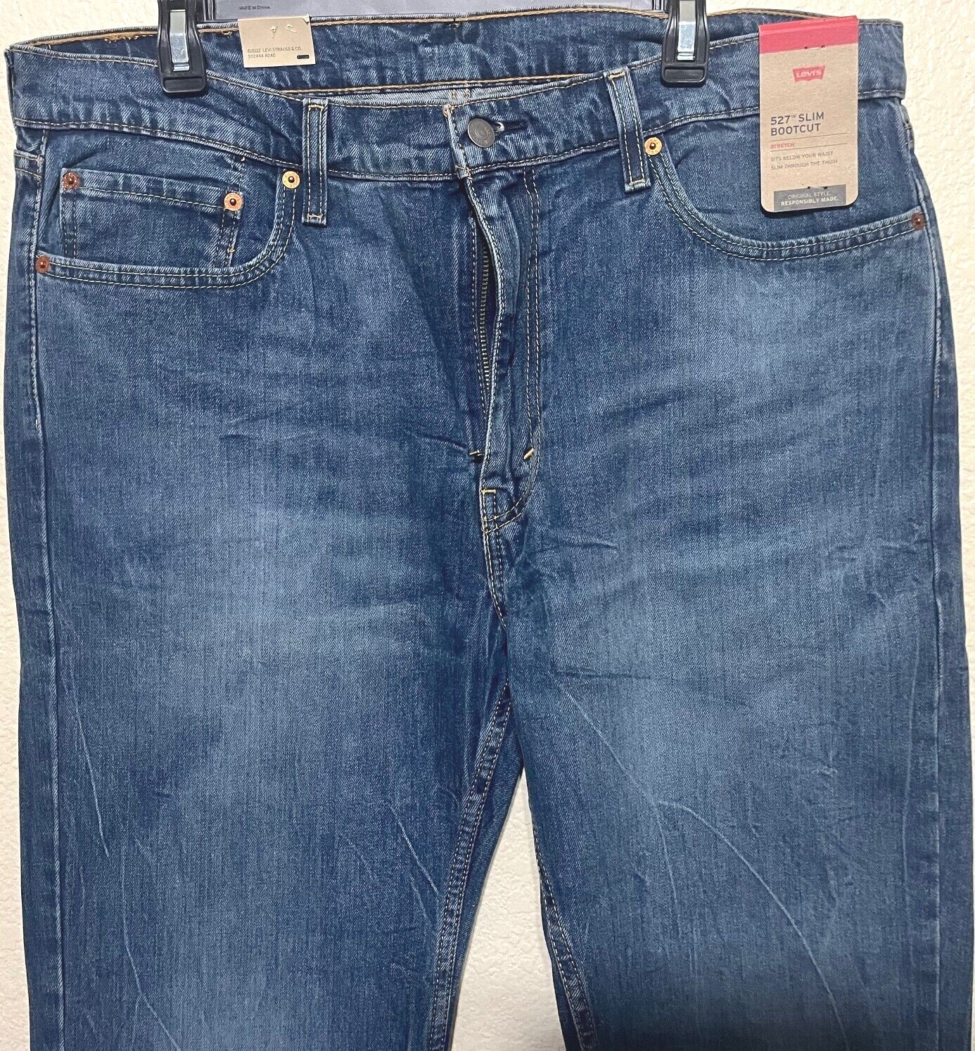 NWT MEN LEVI’S 527 0470 SLIM BOOTCUT STRETCH BELOW WAIST BLUE JEANS PANT DENIM