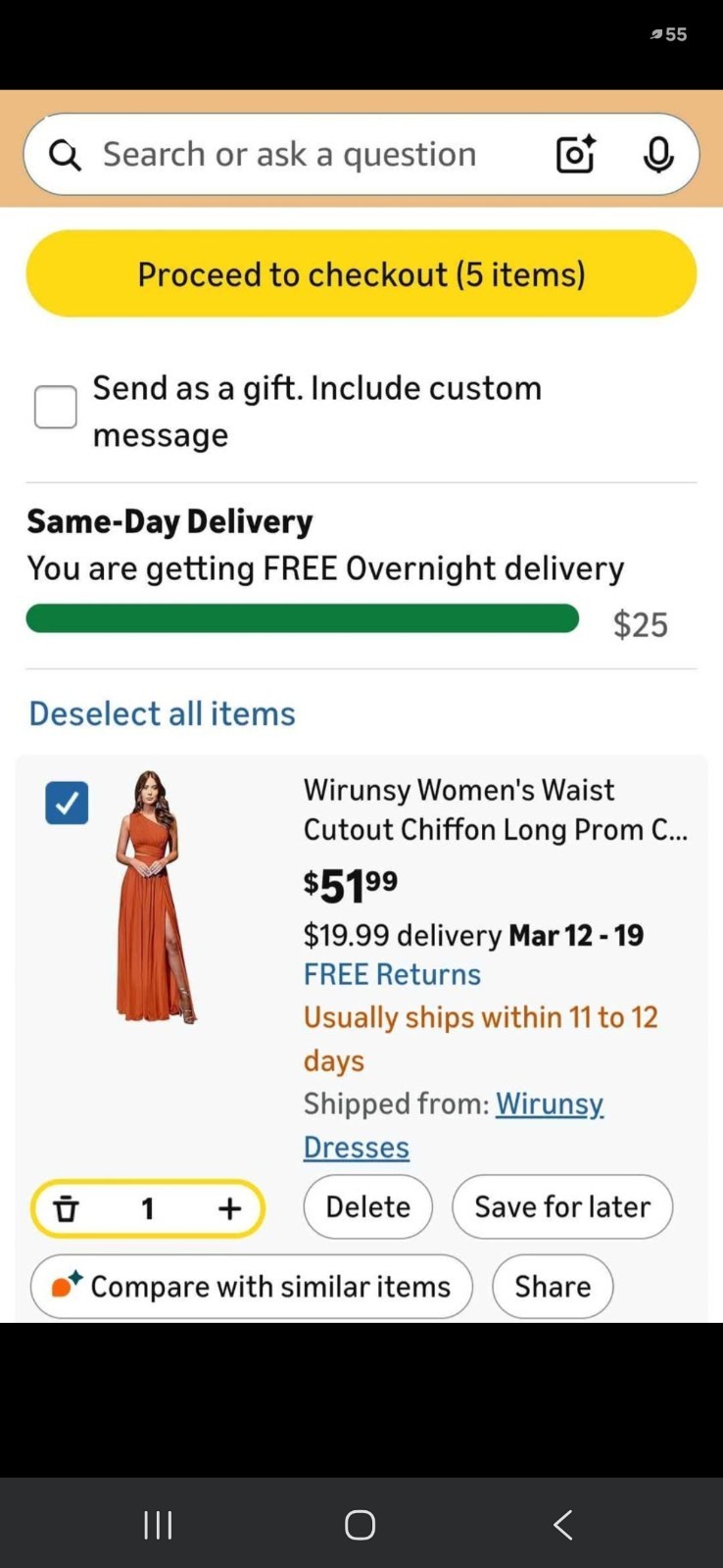 Wirunsy Women’s 10 Solid Red One-Shoulder Chiffon Maxi Dress Cut Out Lace Up