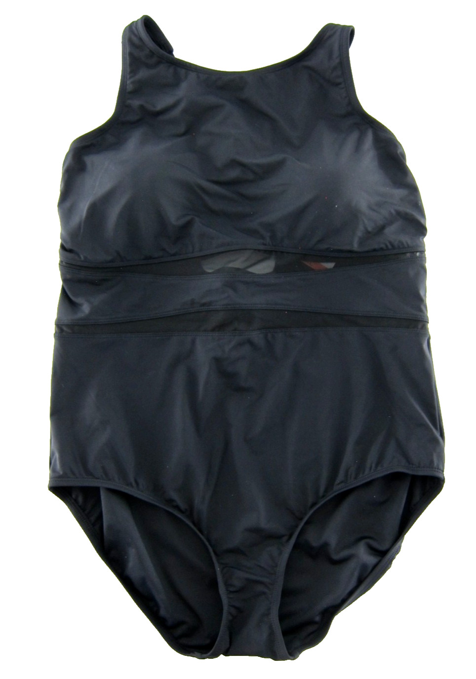 NWT Lands’ End Black Built In Bra Wide Strap Slimming One Piece Swimsuit XXL