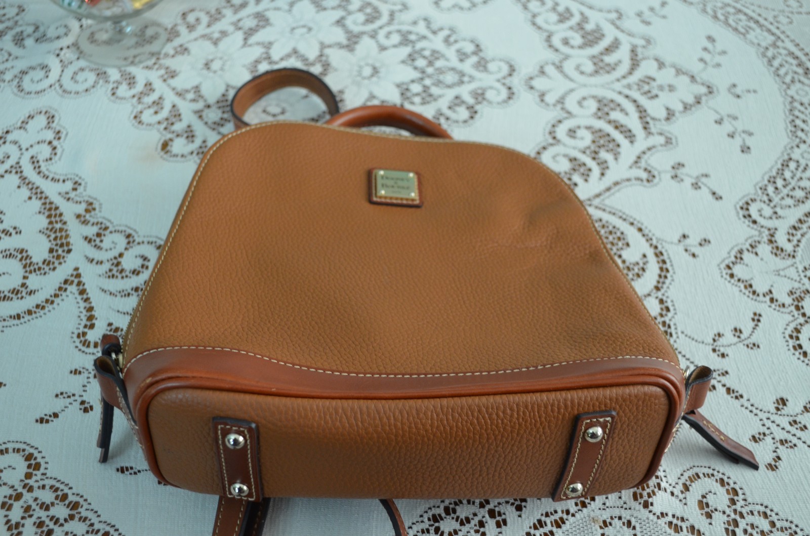 Dooney & Bourke Pebble Medium Zip Pod Backpack – Natural Leather