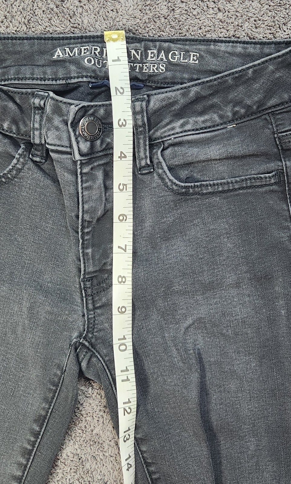 Black Destroy American Eagle Outfitters Low Rise Jeggings Skinny Jeans 2 Grunge