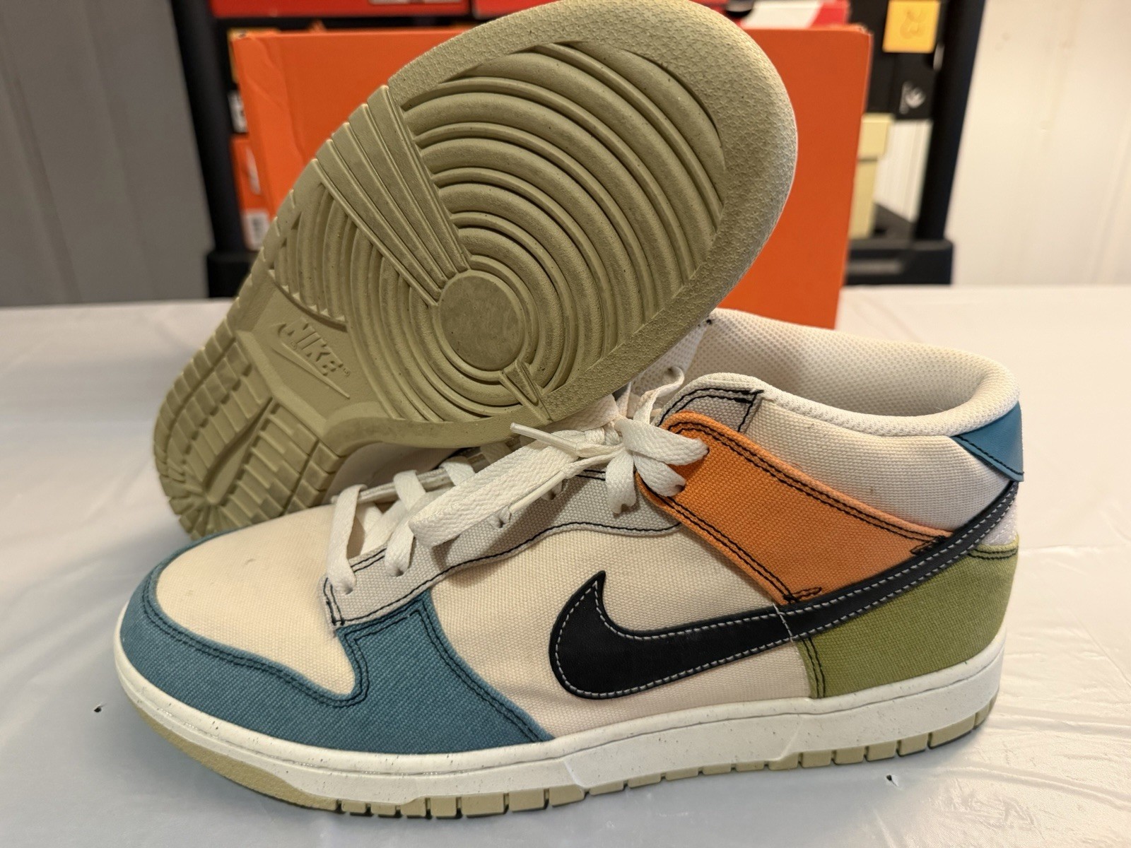 Nike Dunk Mid Beige Blue Orange Green Black Colorblock Men’s Basketball Sneaker