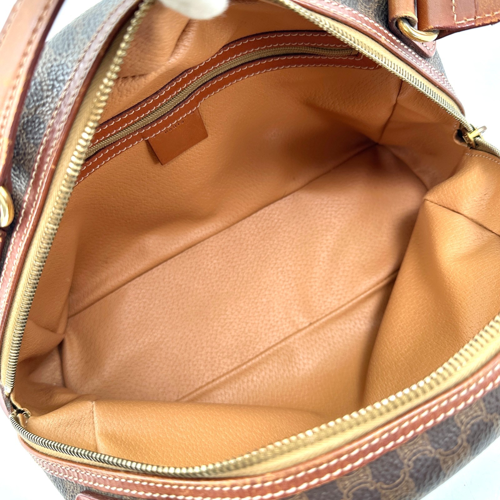 Celine Macadam Tote Bag PVC Leather Brown Authentic