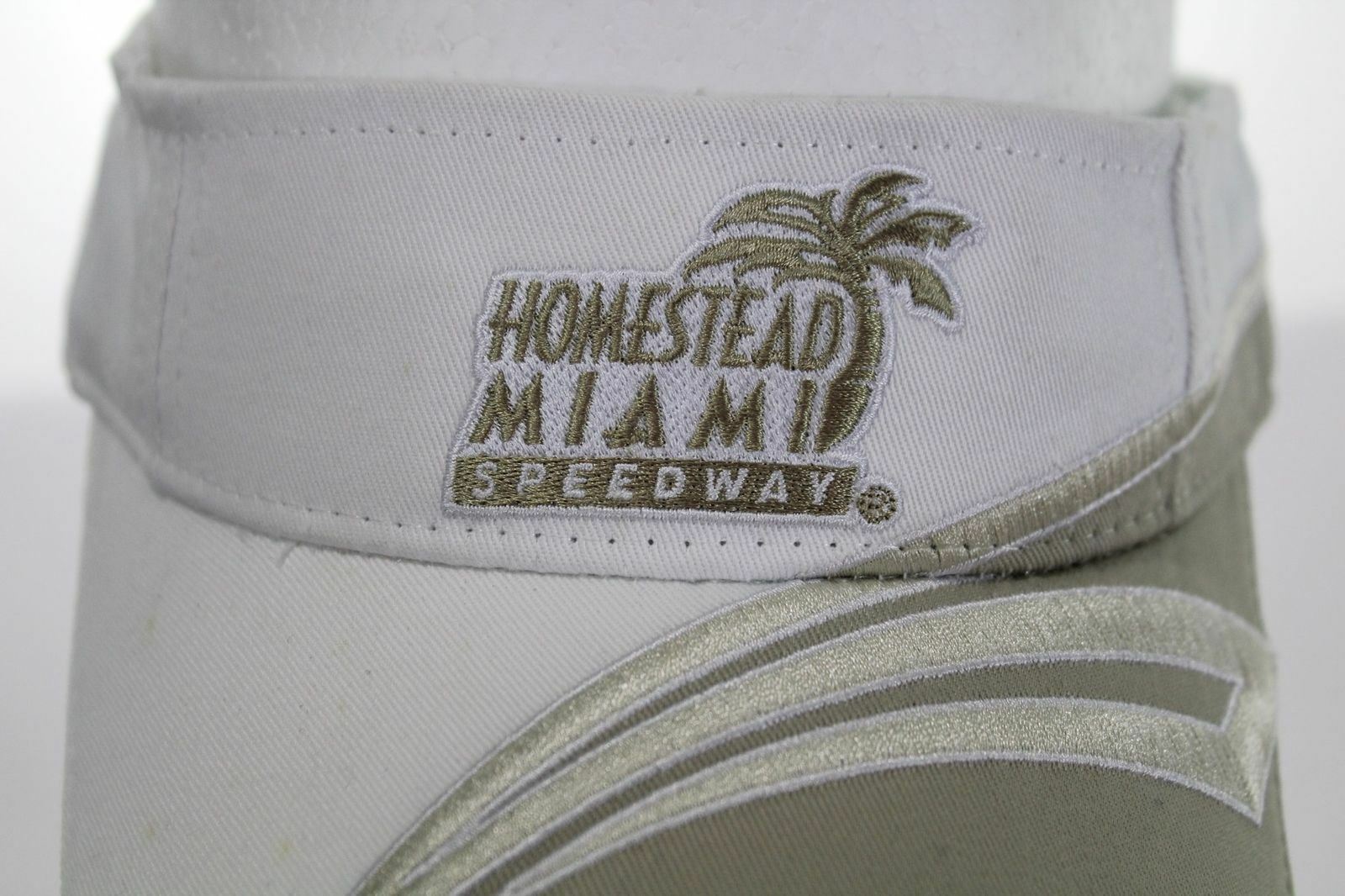 Homestead Miami Speedway 1 Sz White Visor Cap ISC Motor Sports NASCAR Racing Hat