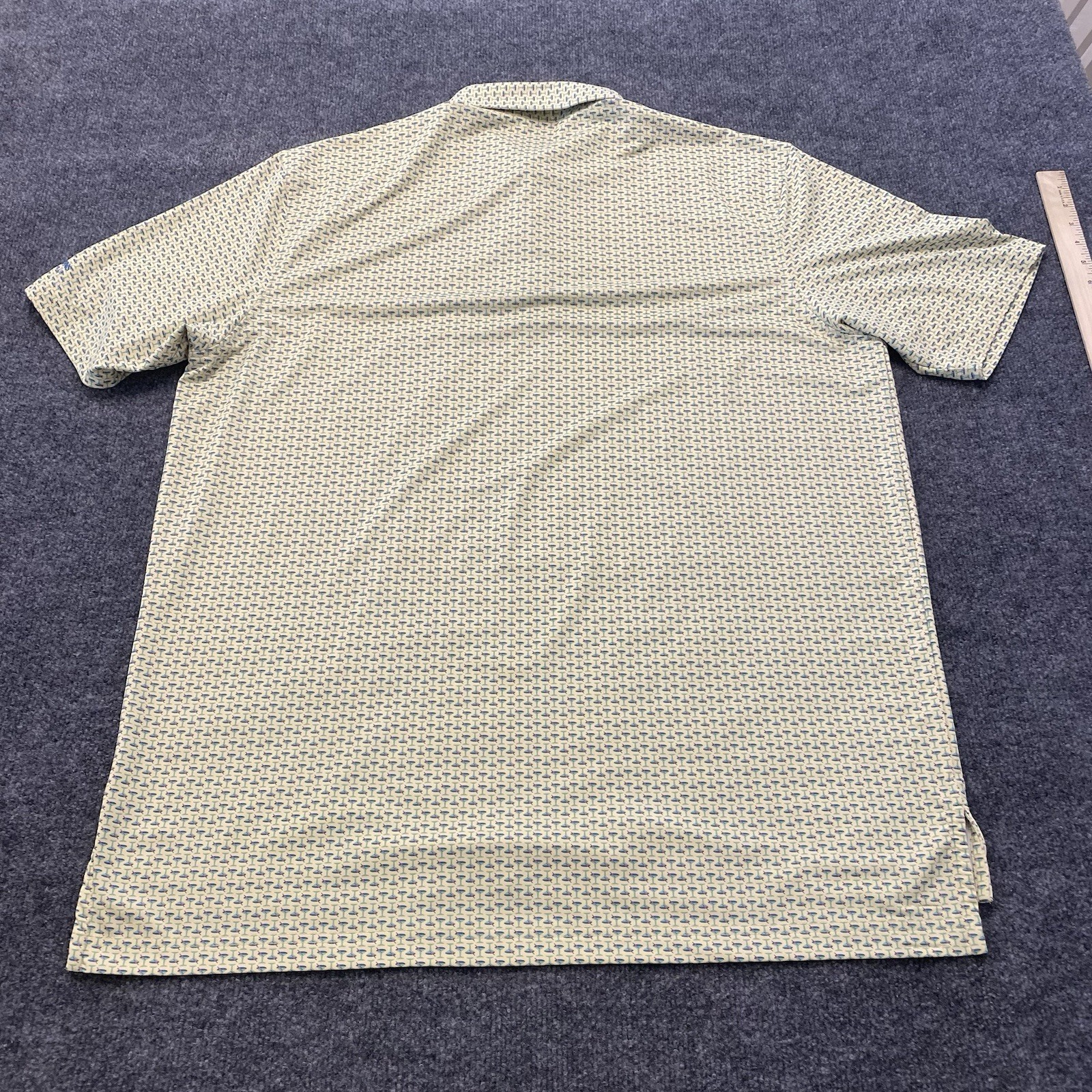 Turtleson Martini Glass Print Golf Polo Shirt Mens XL Stretch Peformance Fabric