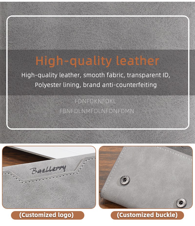Men Slim Wallet Trifold PU Leather Front Pocket Credit Card Holder Handbag Purse