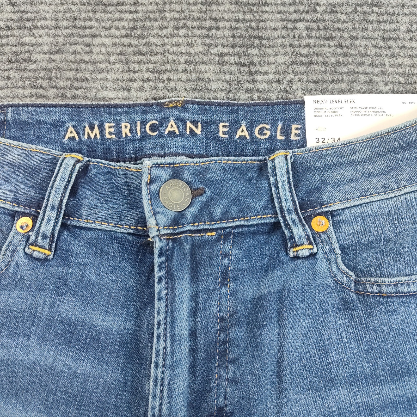 American Eagle Jeans Mens 32×34 Medium Wash Original Boot Next Level Flex