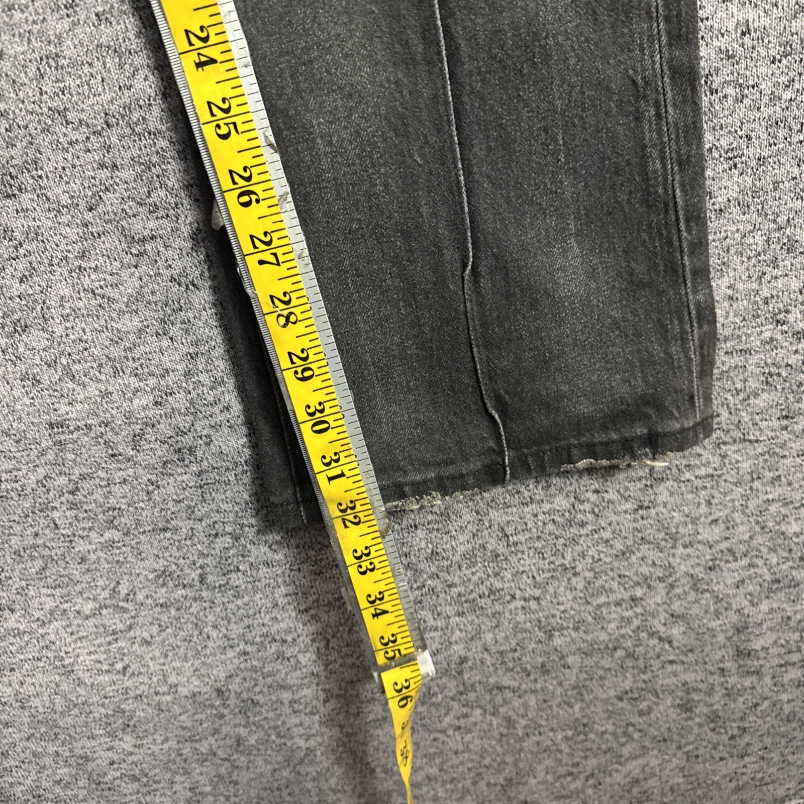 Purple Brand P004 Men’s 29 Charcoal Black Denim Pintuck Coated Flare Jeans