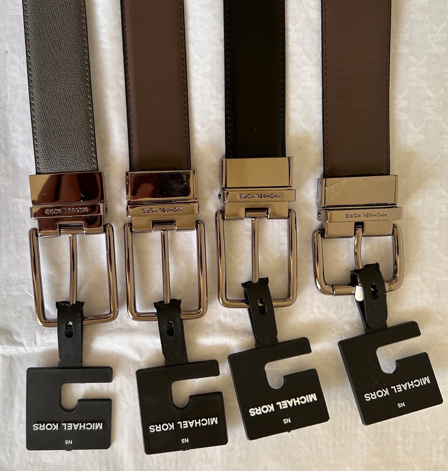 Michael Kors Men’s Reversible Leather 2in1 Black, Brown Navy Grey Dress Belt