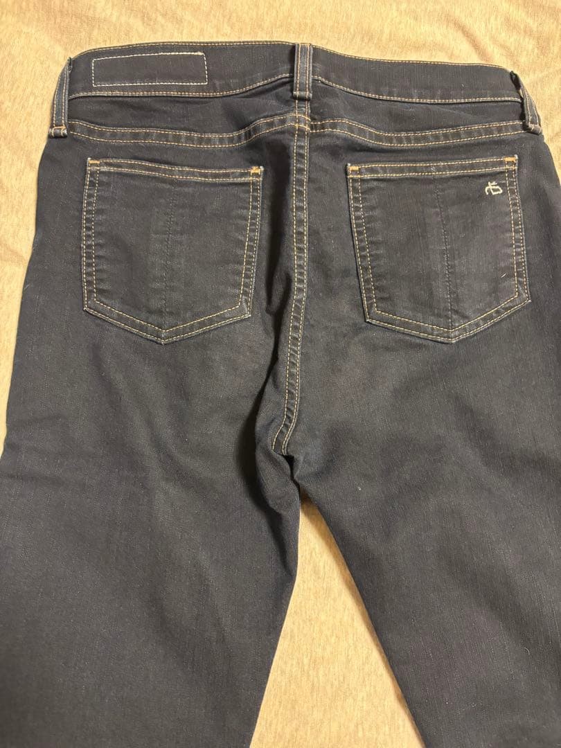 rag & bone Dark Indigo Flare Denim Pants Cut-Off Hem Size M