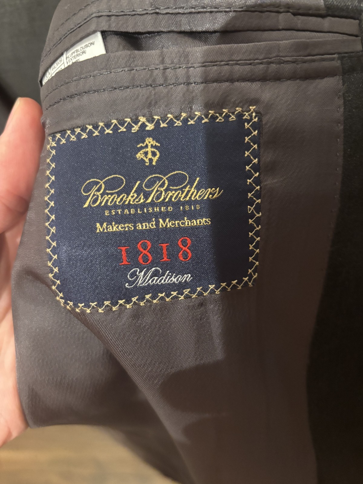 Brooks Brothers 1818 Madison Suit 44L 39W Trabaldo Togna Wool USA