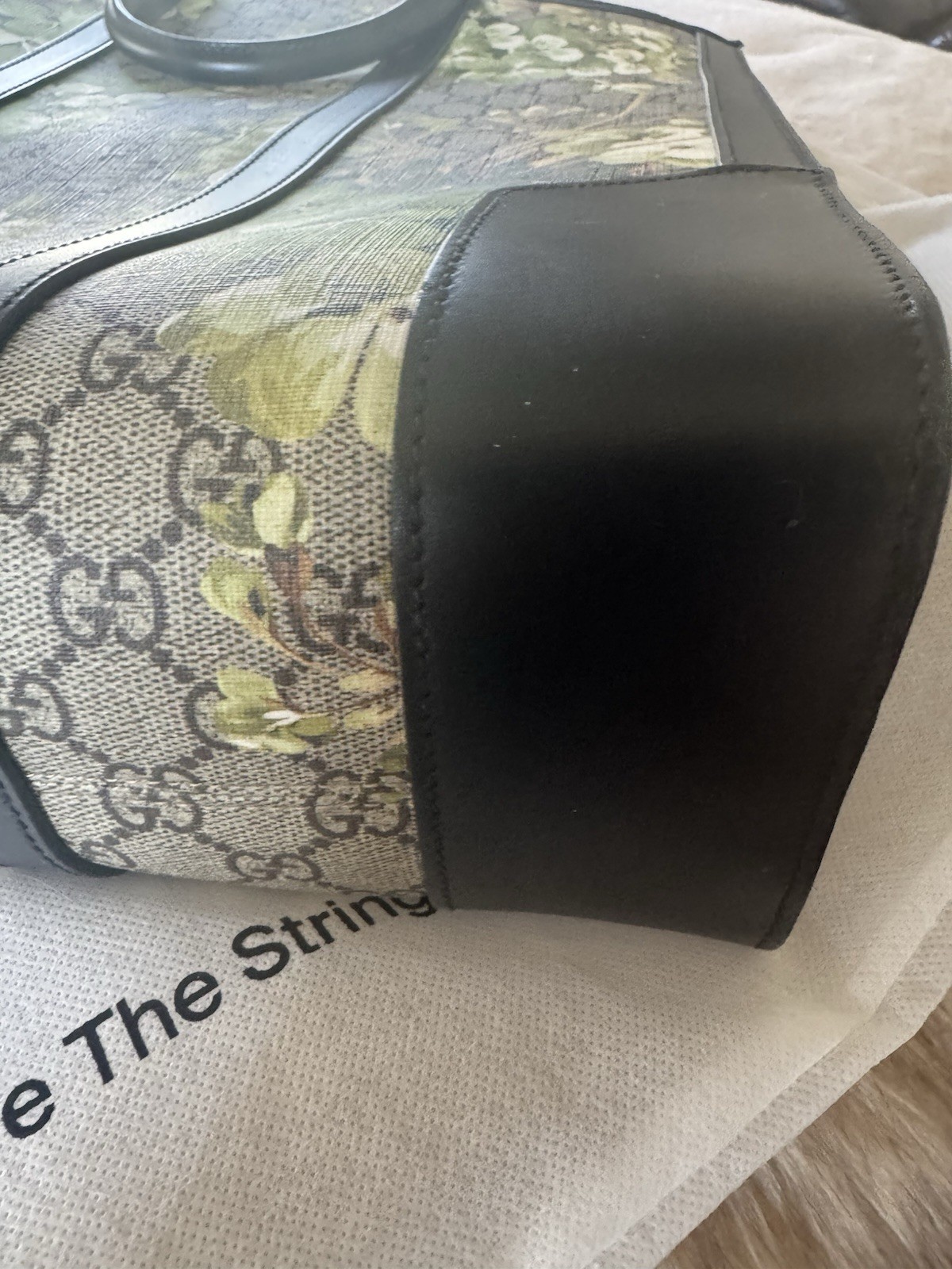 Gucci Convertible Tall Tote Green Blooms Print GG Coated Canvas Large