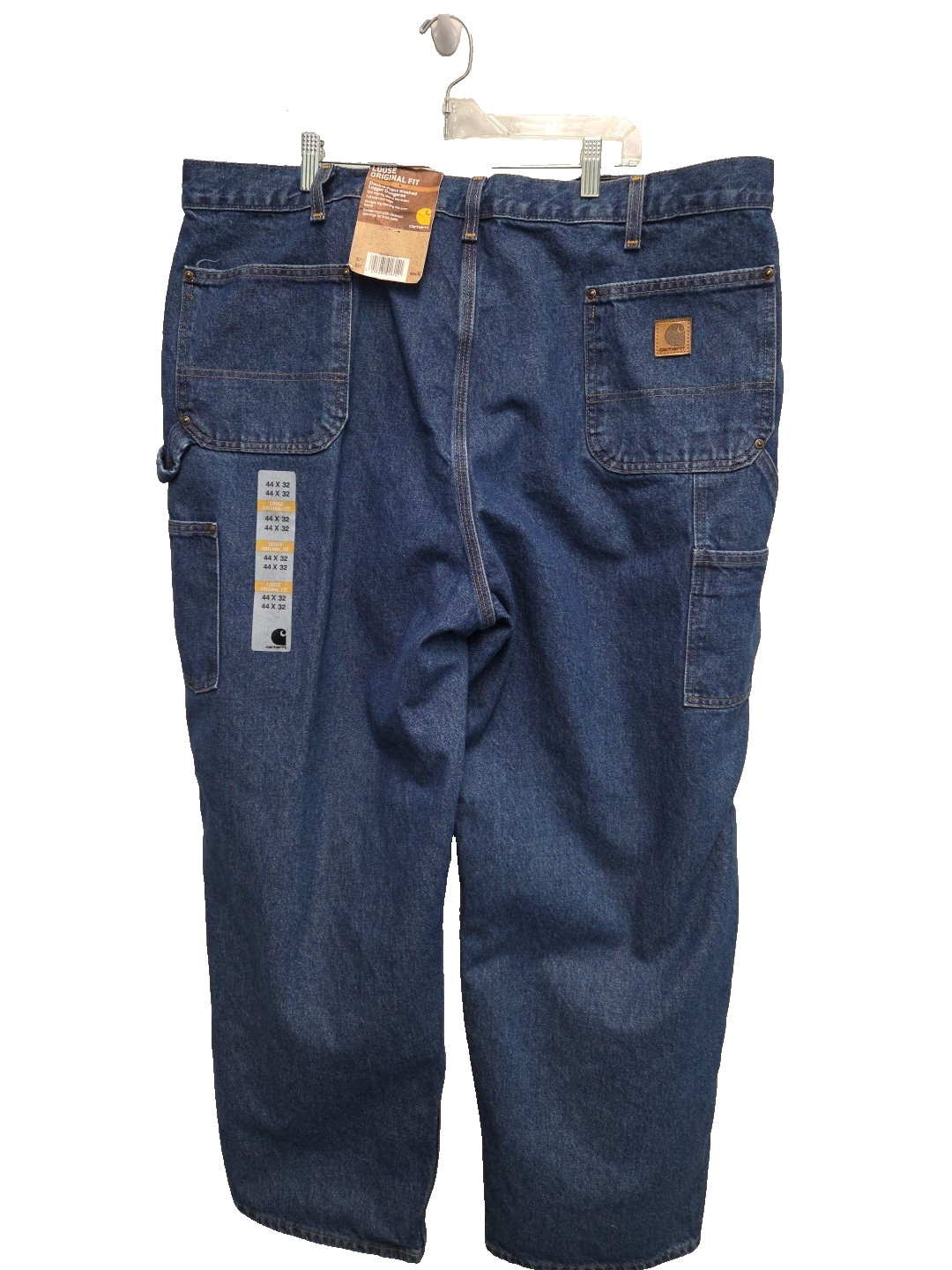 Carhartt B73 Double Front Washed Denim Loose Fit Logger Jean Size 44×32 NWT