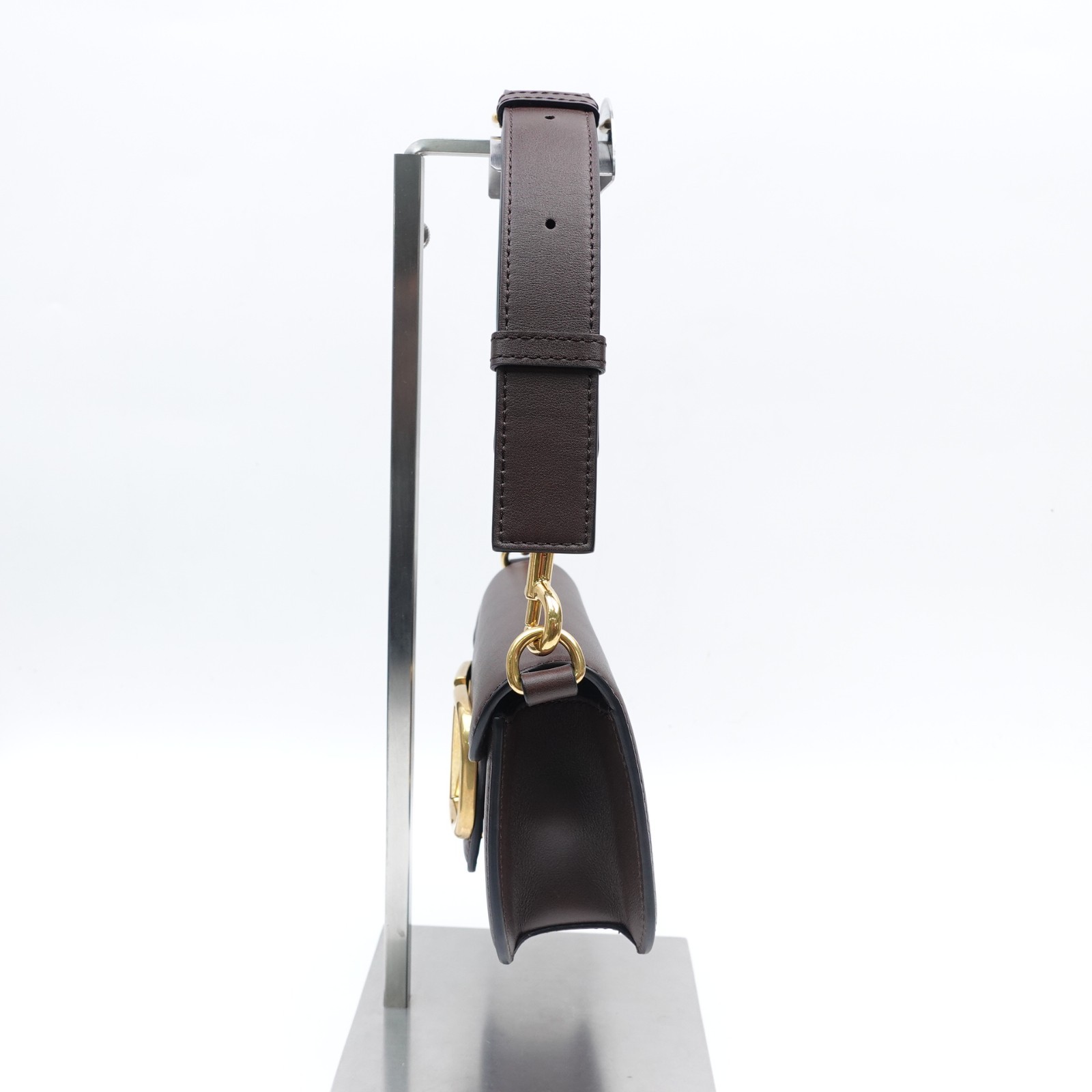 Valentino Super Vee Coffee Leather Shoulder Bag T10336919