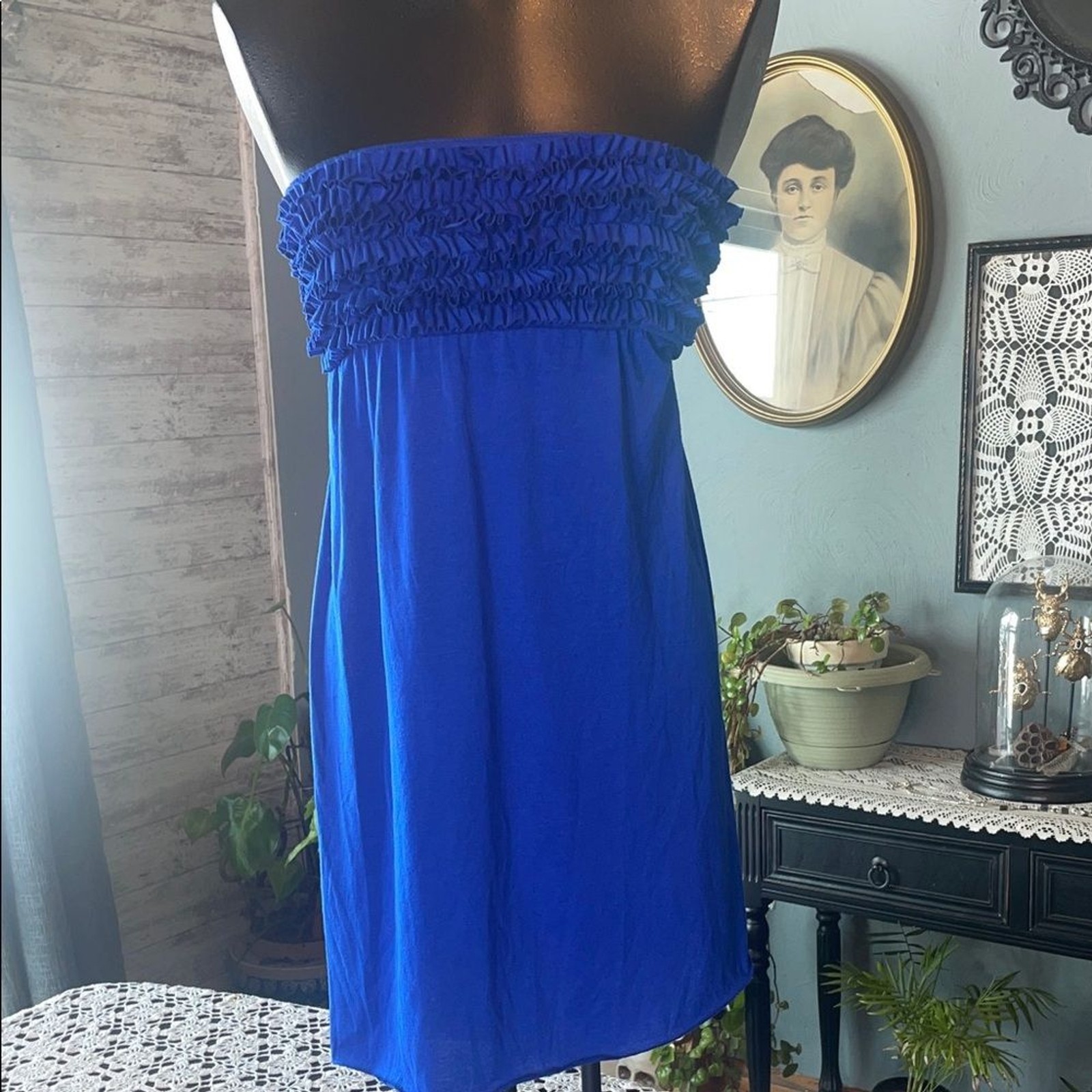 VENUS Strapless Blue Dress
