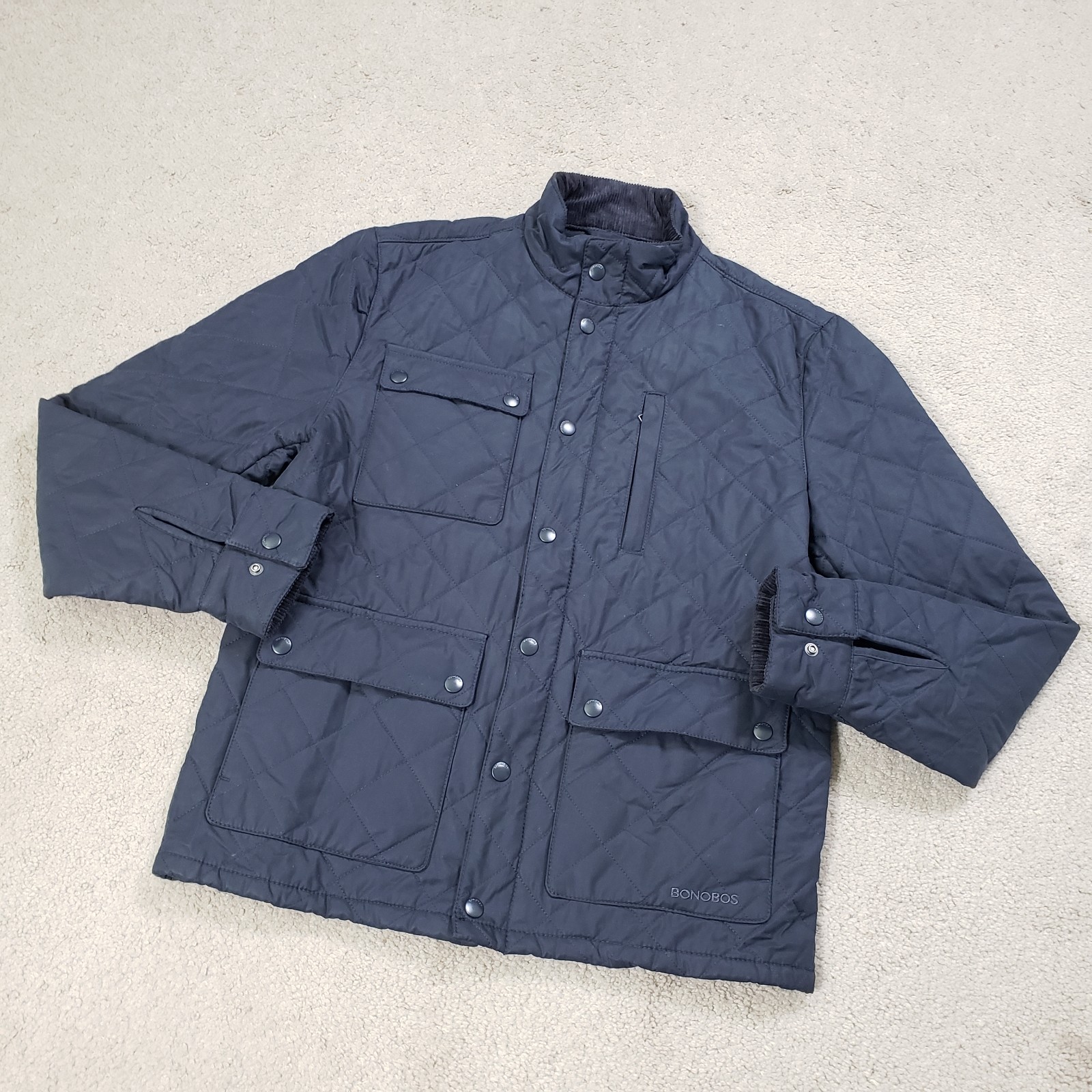 Bonobos Banff Quilted Jacket Mens Medium Black Standard Fit Driving Outdoor