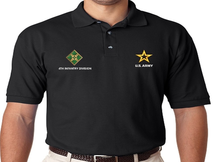 2ND INFANTRY DIVISION* ARMY LOGO*EMBROIDERED POLO. ARMY OFFICIALLY LICENSED