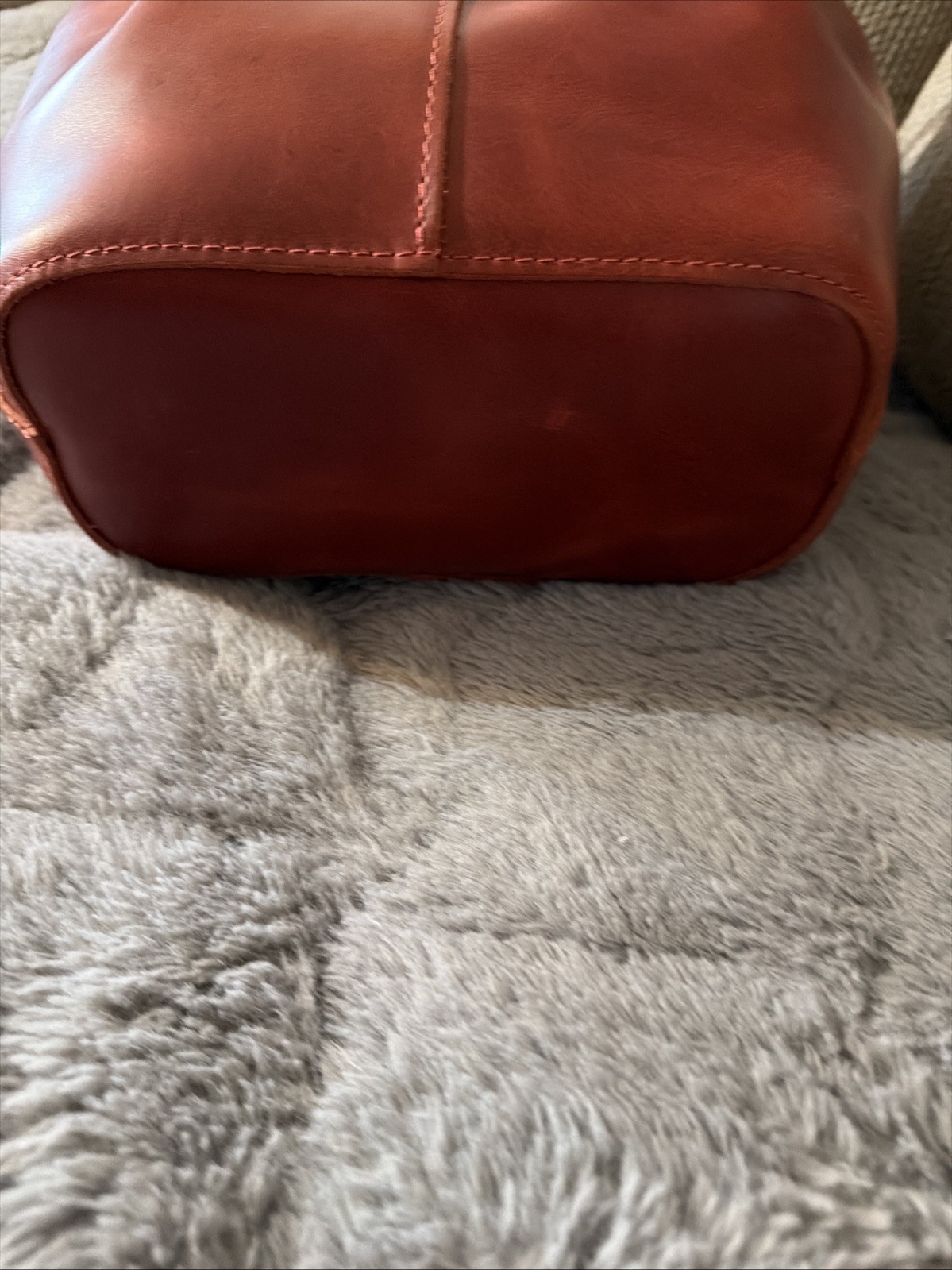 Portland Leather Goods Large Devan Bucket Tote In Rosso