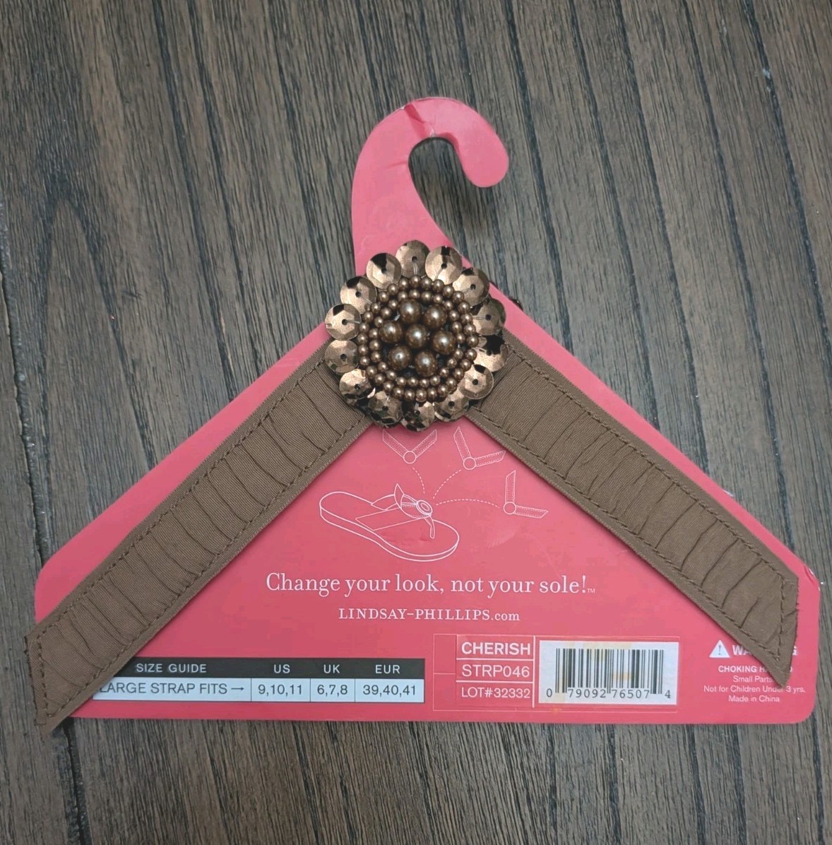 Lindsay Phillips SwitchFlops Large 9,10,11 Interchangeable Straps.Brown Cherish