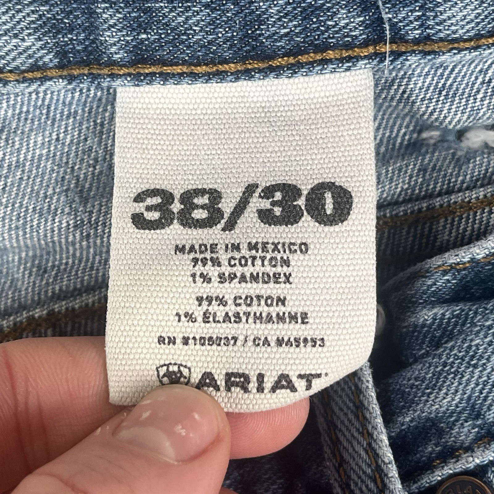 Ariat Jeans Mens 38×28* Blue M2 Relaxed Boot Cut Stretch Western Cowboy Denim