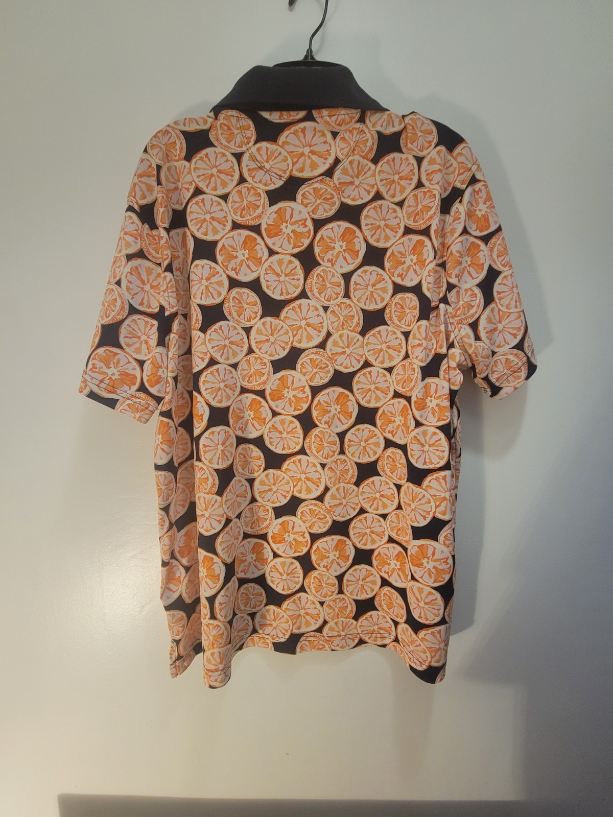 Goodfellow & Co Orange Slice Print Polo Shirt Mens XL Short Sleeve