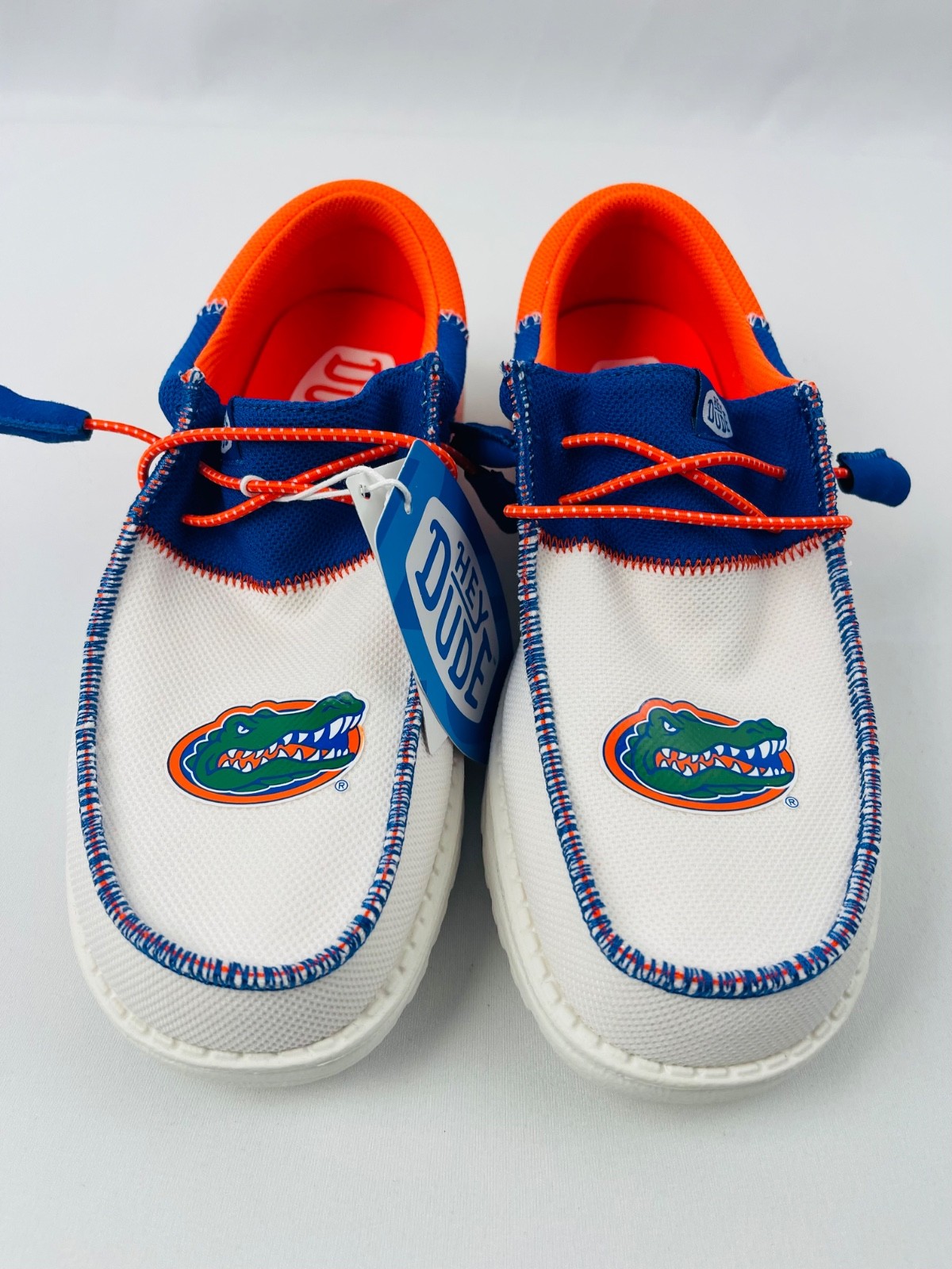 NEW Men’s Hey Dude UF Univ Florida GATORS blue orange 7 8 11 12 13 Wally shoe$75