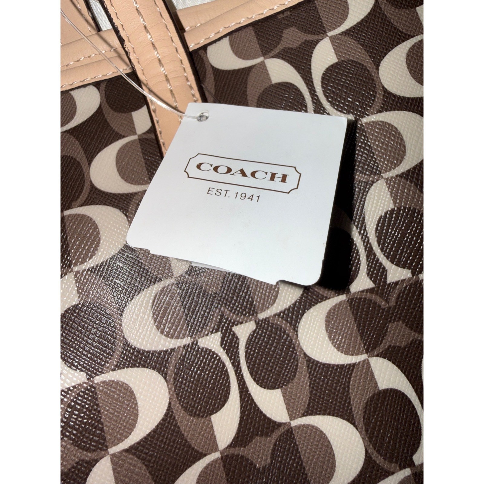 Coach 2013 Park Metro Splt Signature Tote Brown Tan Leather Trim F25673 NWT Read