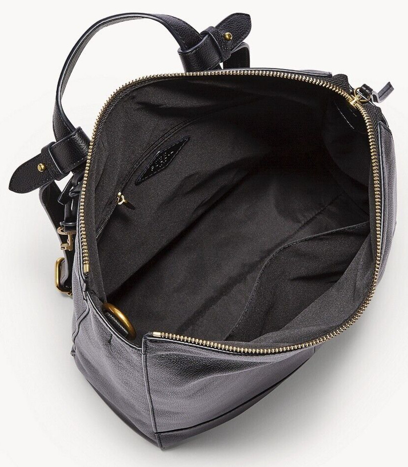 Fossil Elina Large Convertible Backpack Black Leather SHB2976001 NWT $330 FS