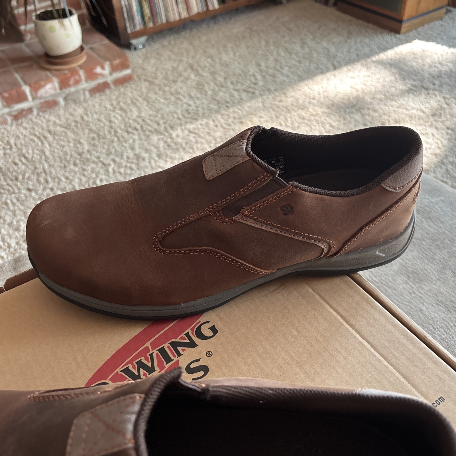 New Red Wing Men’s Size 14 D Non Metallic Hard Toe Toe ESD Slip-on work shoes