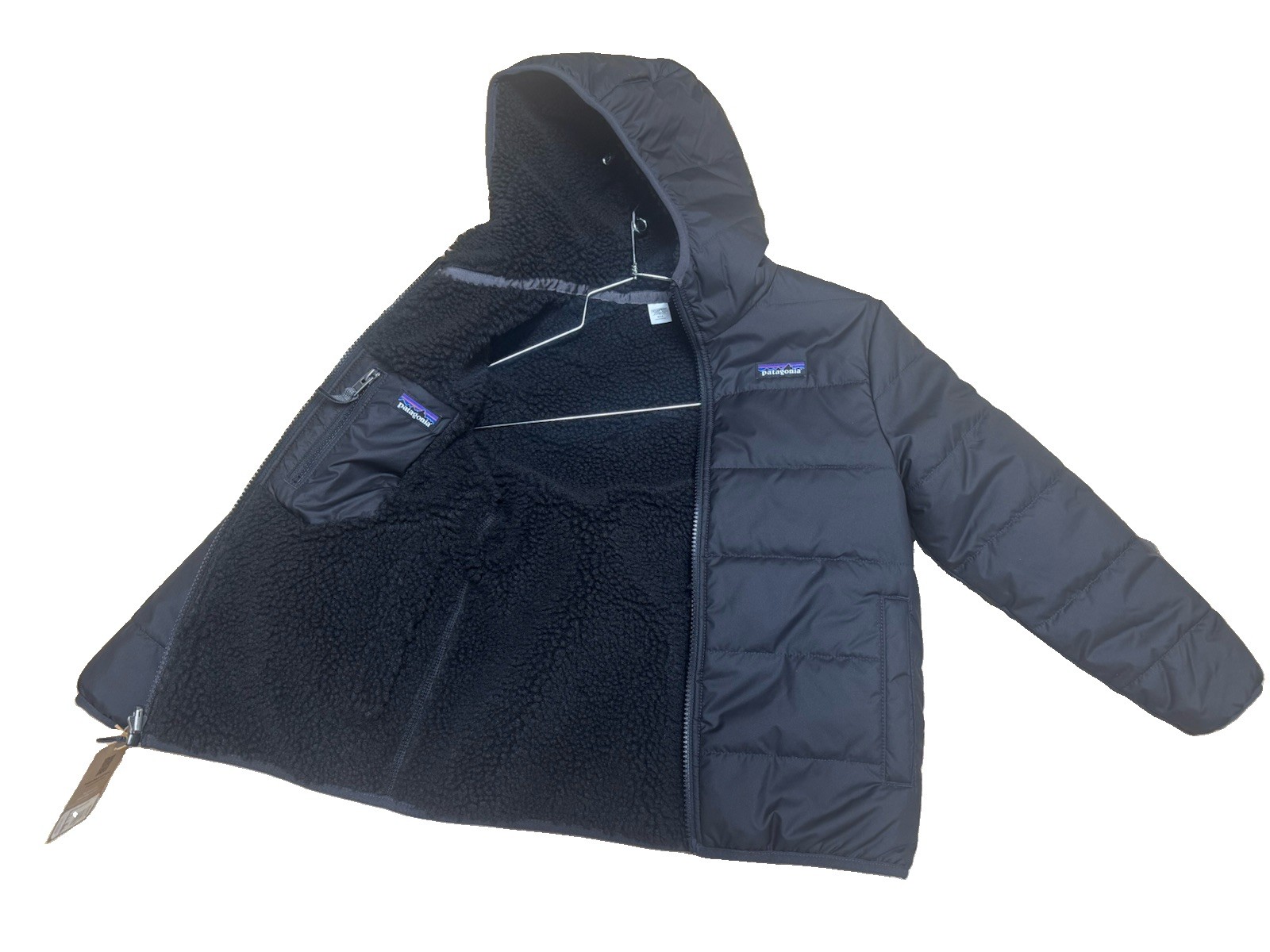 NWT Patagonia Kids Reversible Ready Freddy Hoody Size XS 5-6 Ink Black