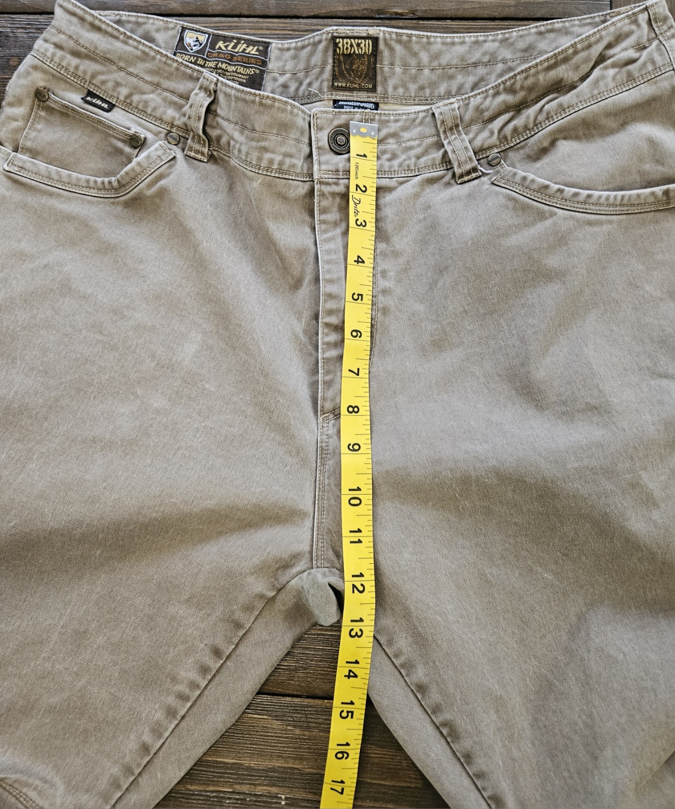 KÜHL Crag Series Pants Men’s 38×30 Khaki Outdoor Hiking Trail Stretch Canvas Tan
