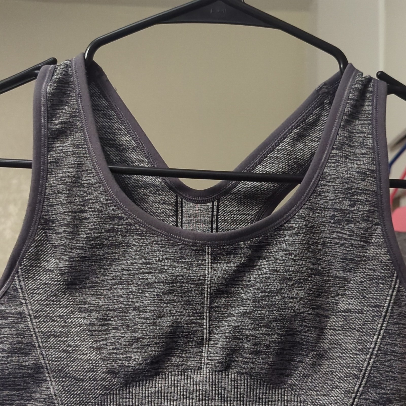 All in Motion Medium Support Seamless Racerback Sports Bra Gray Heather M