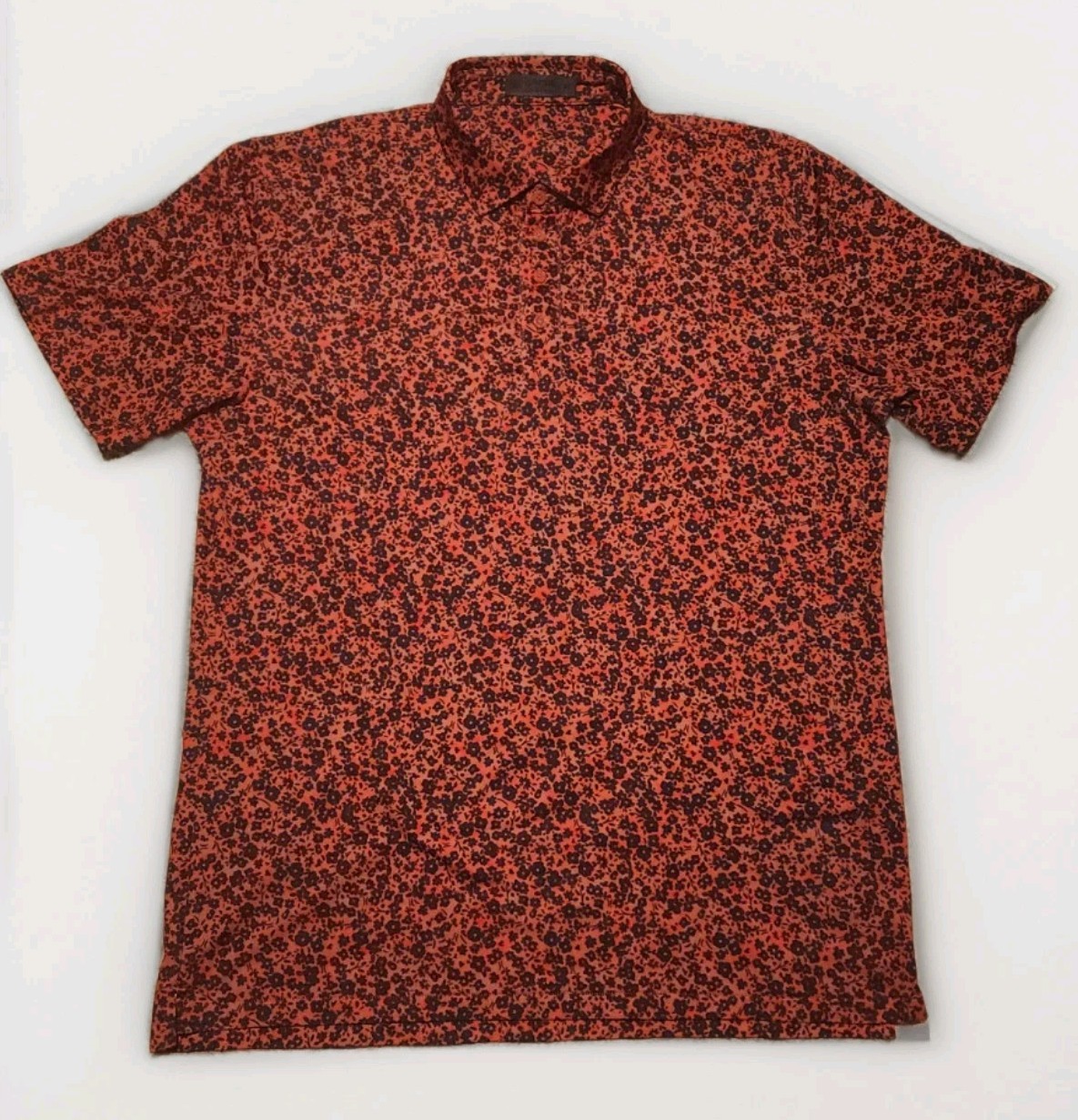 G/FORE Polo Shirt Mens XL Red Navy Floral Golf Performance Stretch Hawaiian