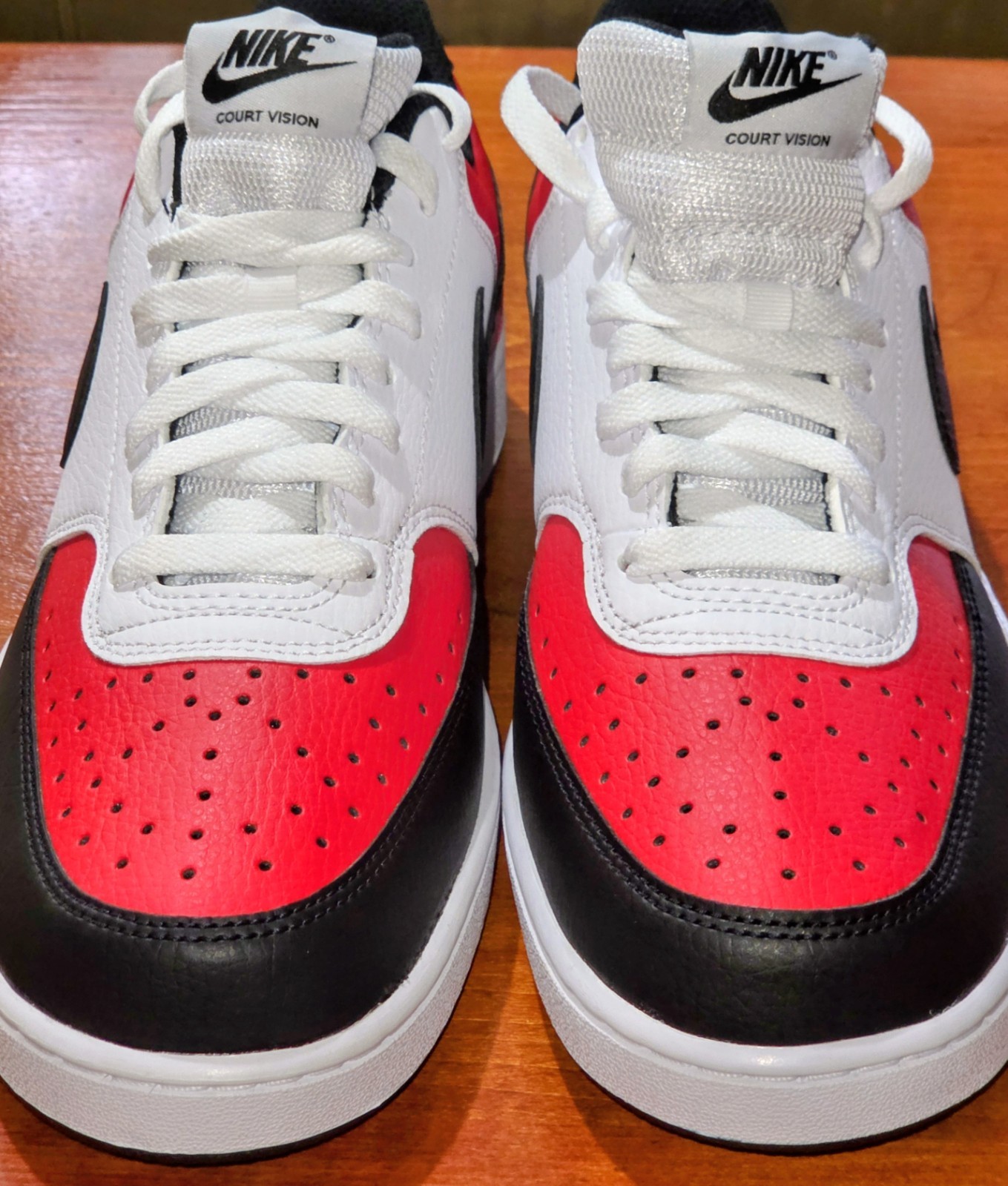 Nike Court Vision Lo University Red Black White Men’s Low Top Sneakers 9.5