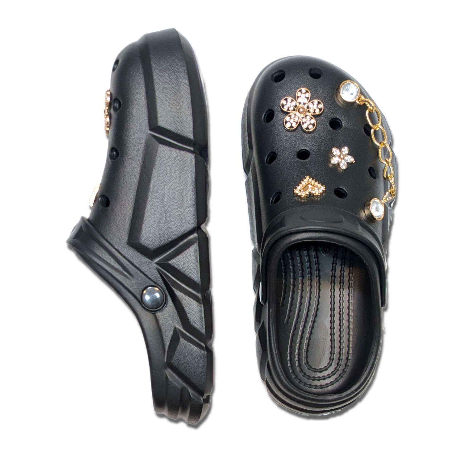 GIRL’S BLACK CLOGS – Accessories Optional, Little & Big Kids’ (C11-J4)