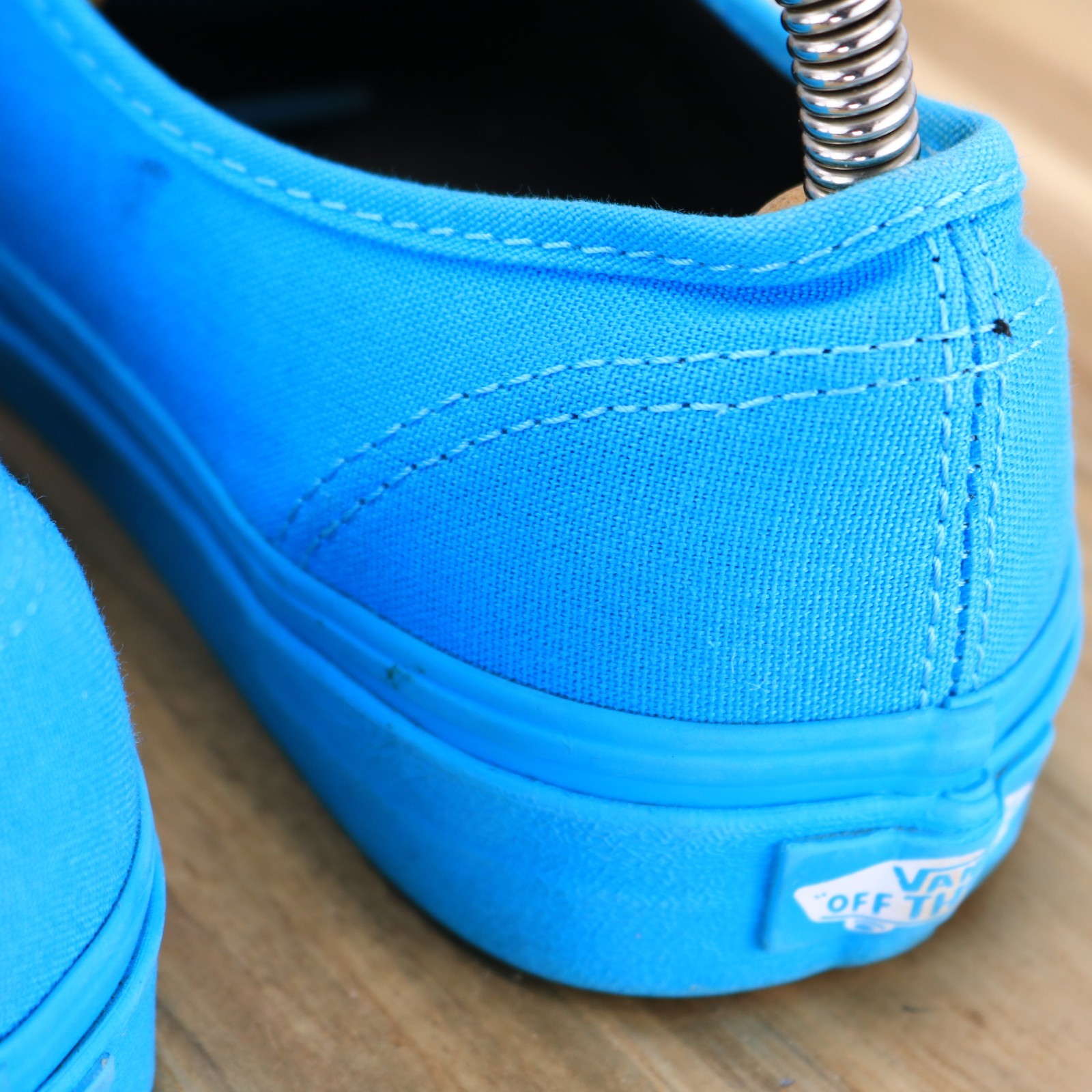 Vans Mono Turquoise Blue Low Lace up Canvas Sneaker Shoes Size Men 5.5 / Women 7