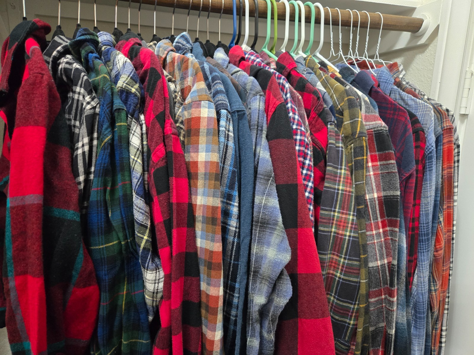 5 LOT Flannel Work Shirt Mens Outdoor Thermal Durable Multicolor Bulk Deal