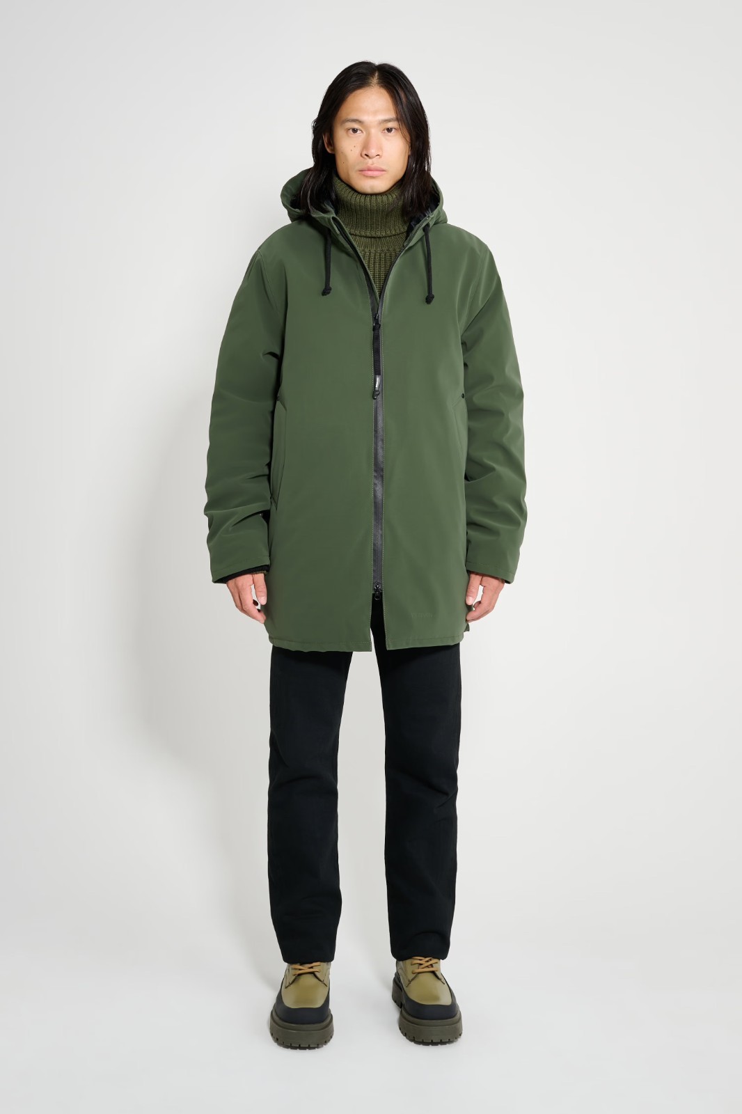 Stutterheim Stockholm Men’s Matte Winter Green Coat New With Tags