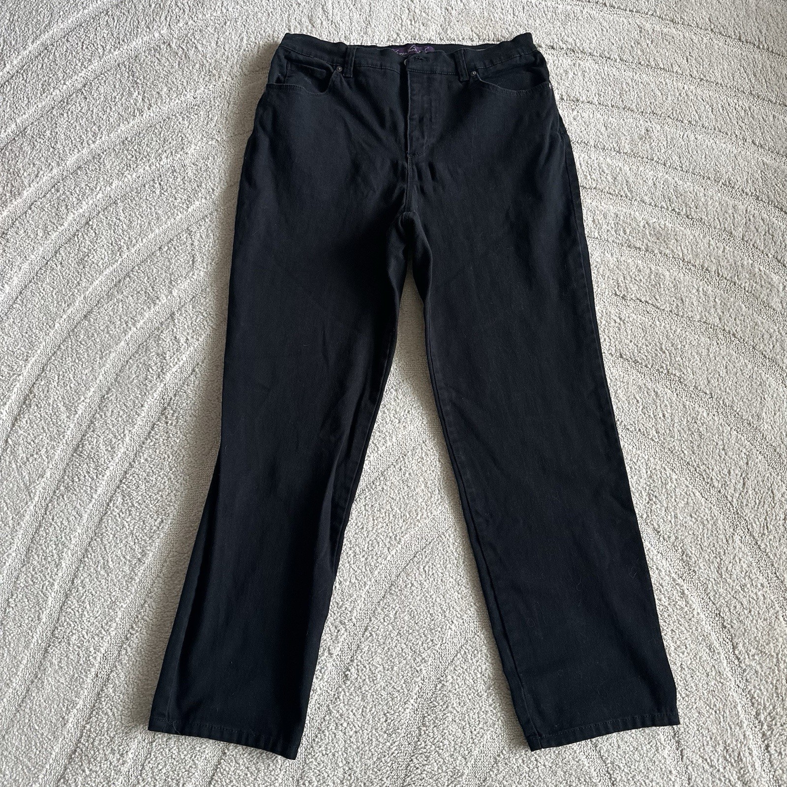 Gloria Vanderbilt Straight Leg Denim Jeans Black Womens 12 30Wx29L