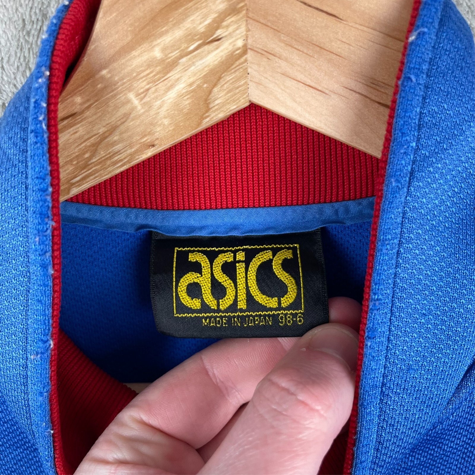 Men’s Vintage Asics 90’s Viento Caliente Rare Track Jacket Size M Medium Blue