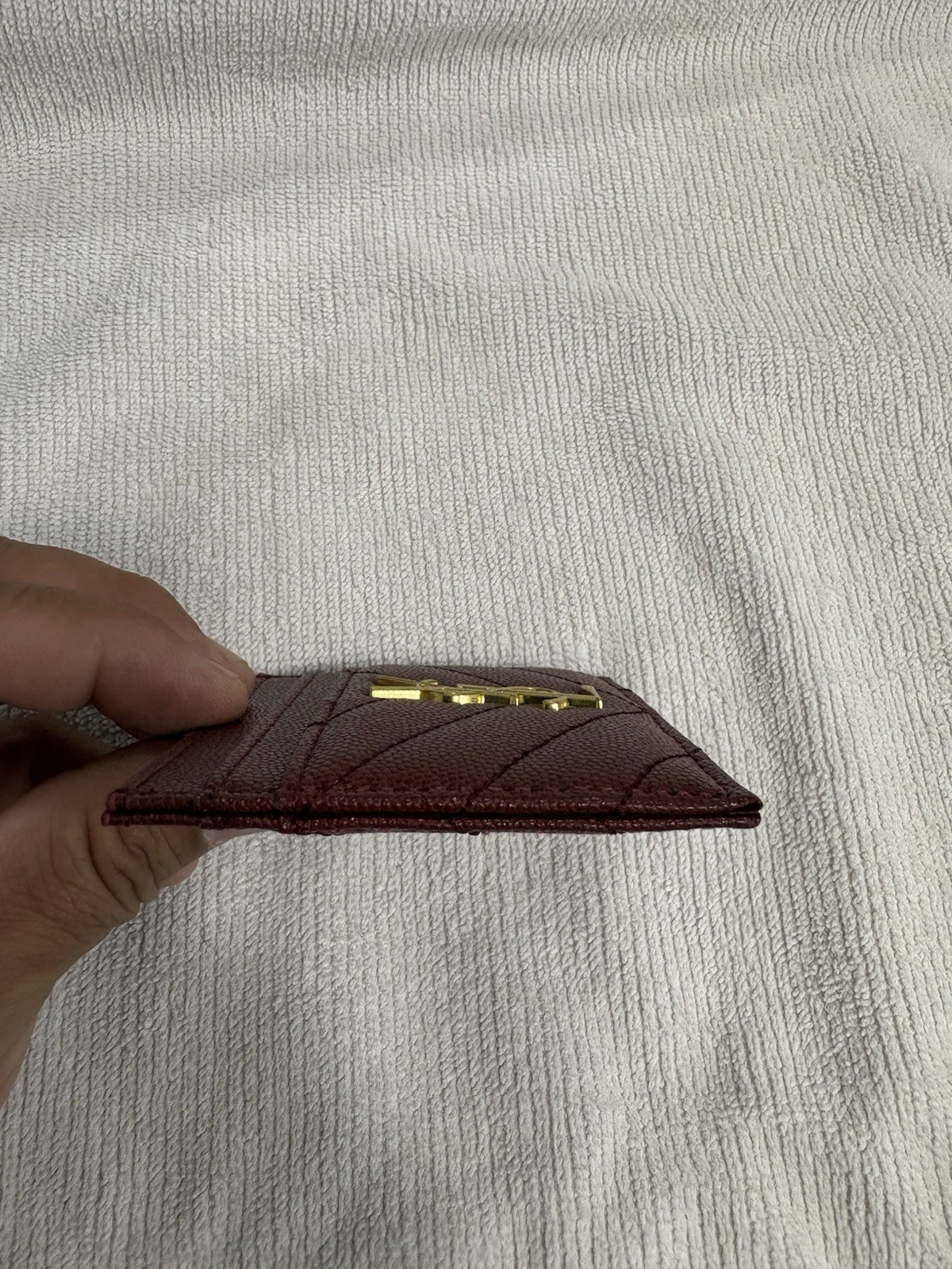 YSL Card holder Burgundy