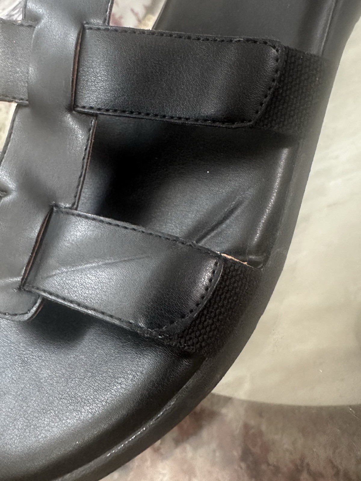 Rockport Black Leather Sandals Slingback 3 Strap Comfort Leisure Hook Loop 11